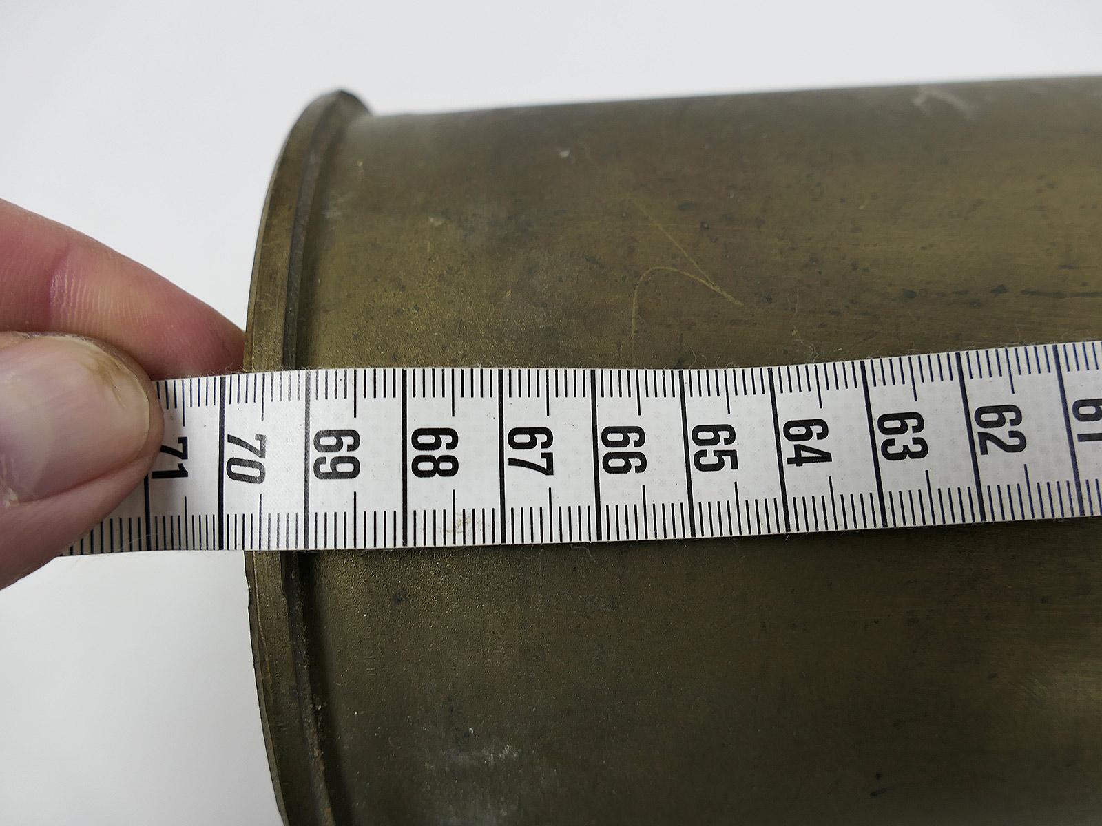 Original 105mm brass shell casing, tank cartridge, 8.5kg, decorative umbrella stand – COLLECTION
