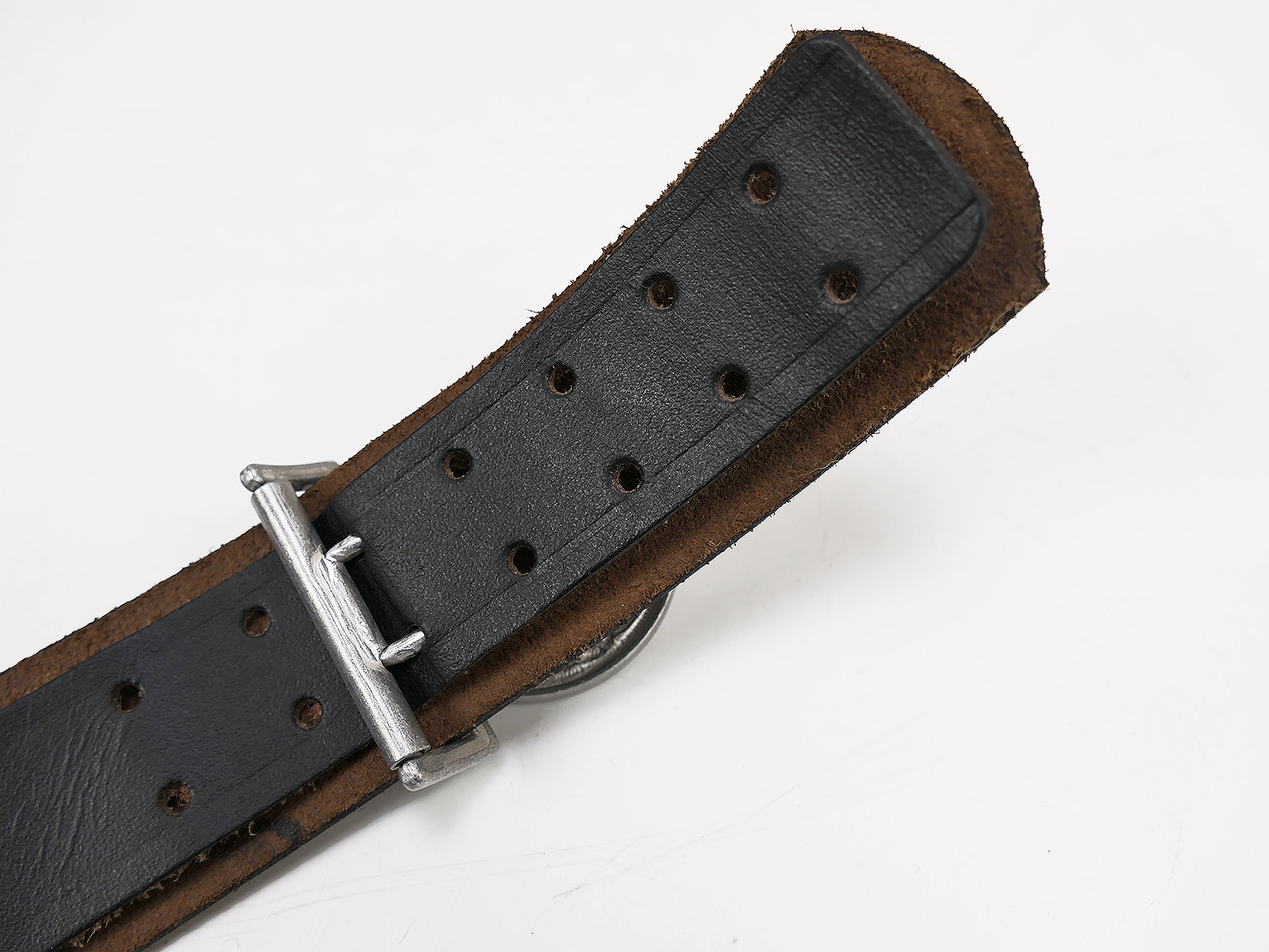 Waffen-SS Führer belt with belt buckle, 100 cm long, leather belt, officer’s Führer belt buckle, COLLECTION