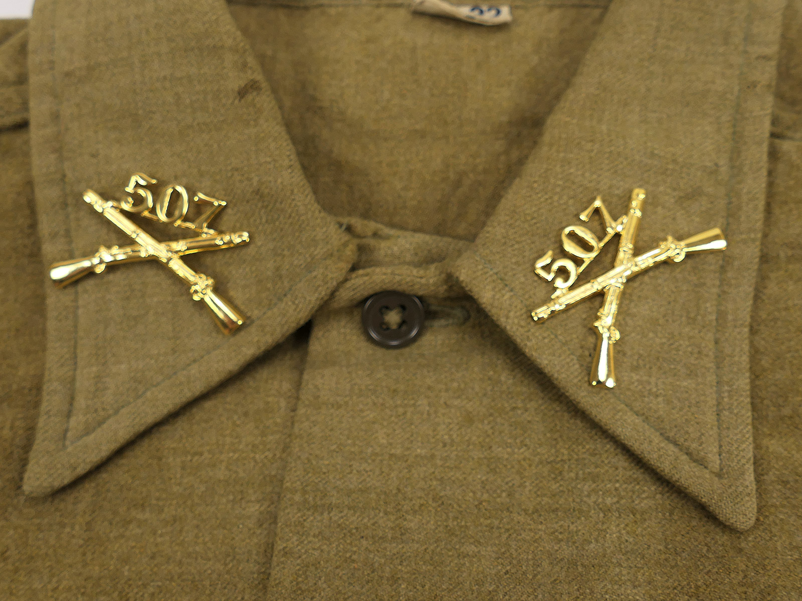 US Army 507th Parachute Infantry Regiment (PIR) Boston Officer Branch of Service Collar Badge Insignia