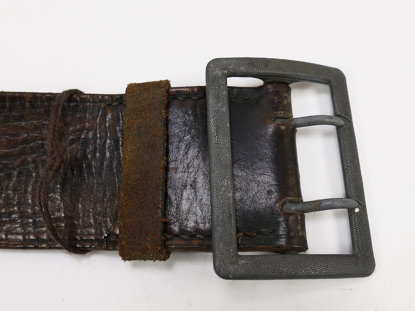 ONE-OF-A-KIND Vintage Assmann double-prong belt, waist belt, 47mm, leather belt, 110cm