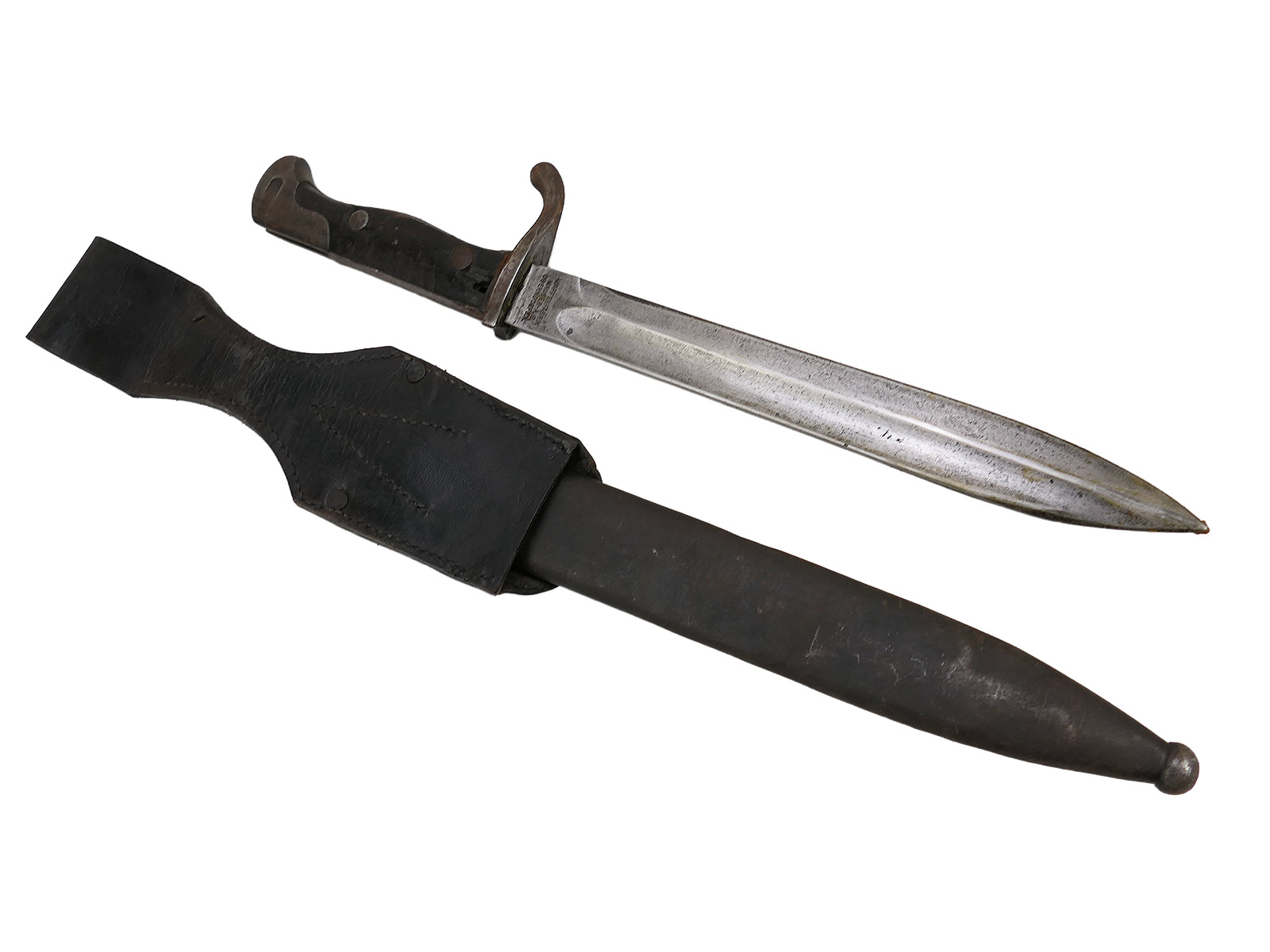 WK1 M98/05 bayonet, Mauser A.G. Oberndorf 1916, with acceptance mark and belt lug