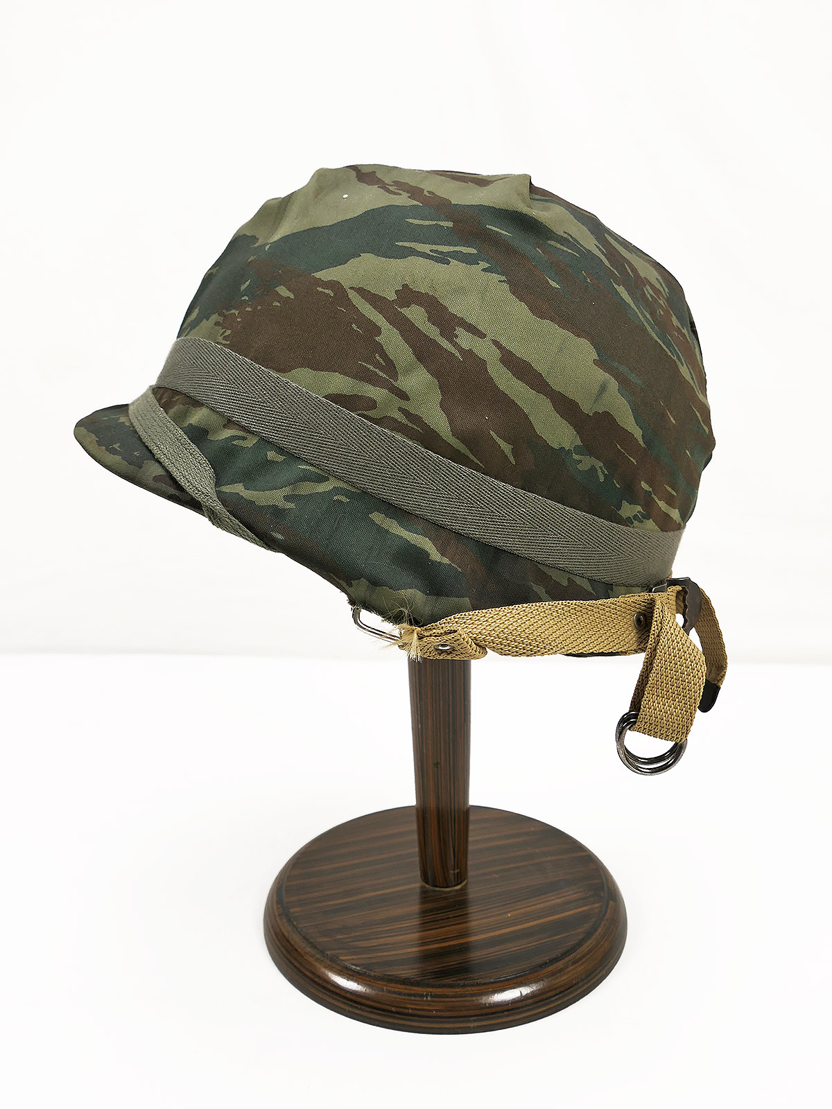 #2/ Greek / French ARMY TYPE M1 steel helmet / liner  with LIZARD helmet cover 