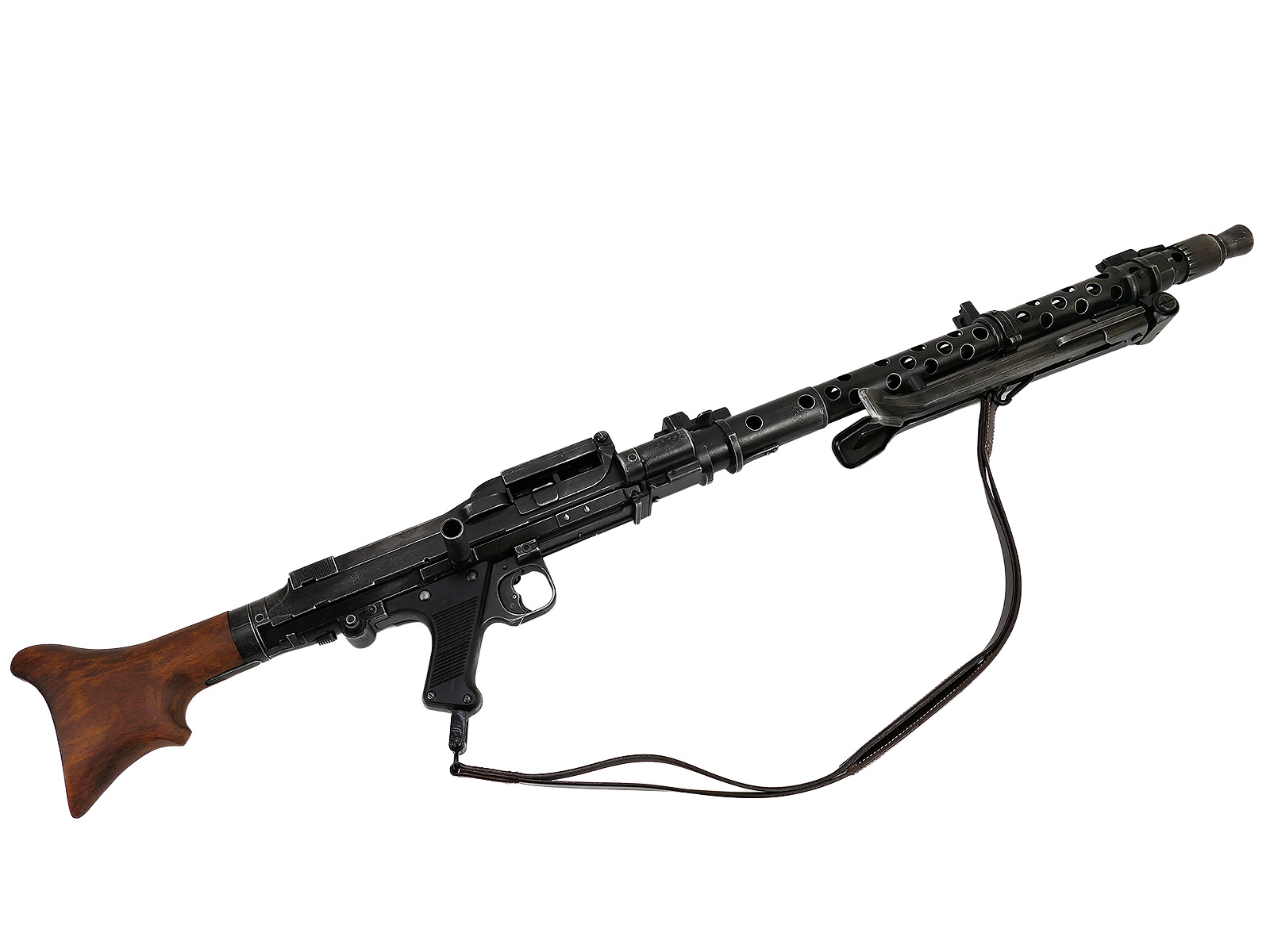 Wehrmacht MG34 machine gun decorative model – film prop, made of metal with a wooden buttplate and carrying strap