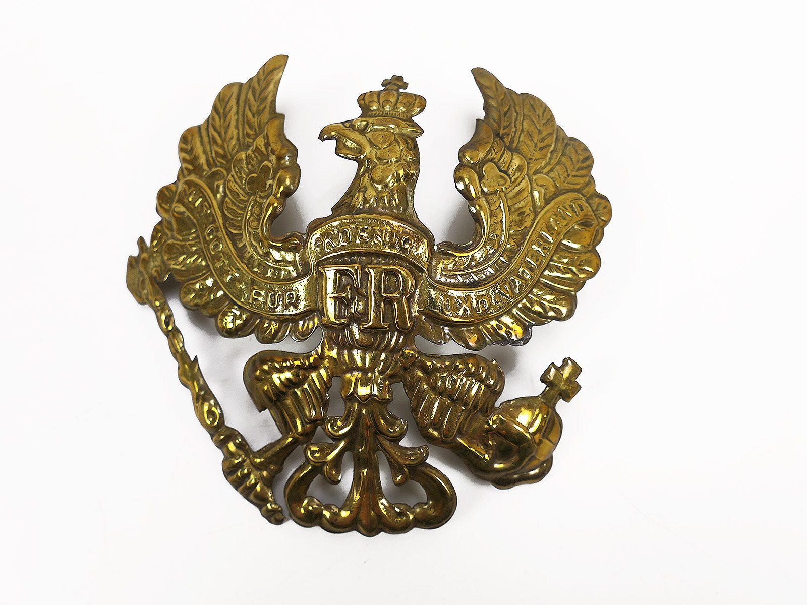 #C single piece brass eagle line eagle ornament helmet pickelhaube Prussia spare part  #C single piece brass eagle line eagle ornament helmet pickelhaube Prussia spare part