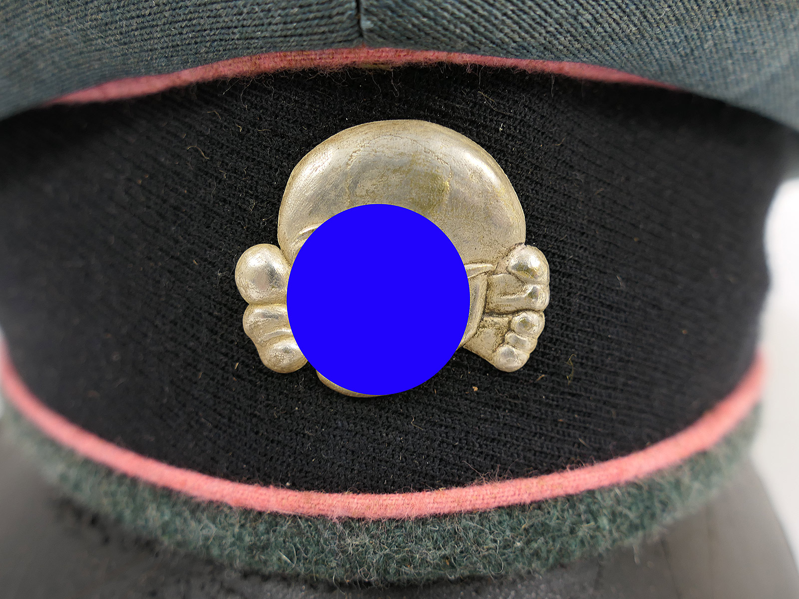Waffen SS peaked cap, tank, anti-tank gun, Crusher Cap, old style, size 58, knapsack, flat cap – COLLECTION, BATTLE-WORN