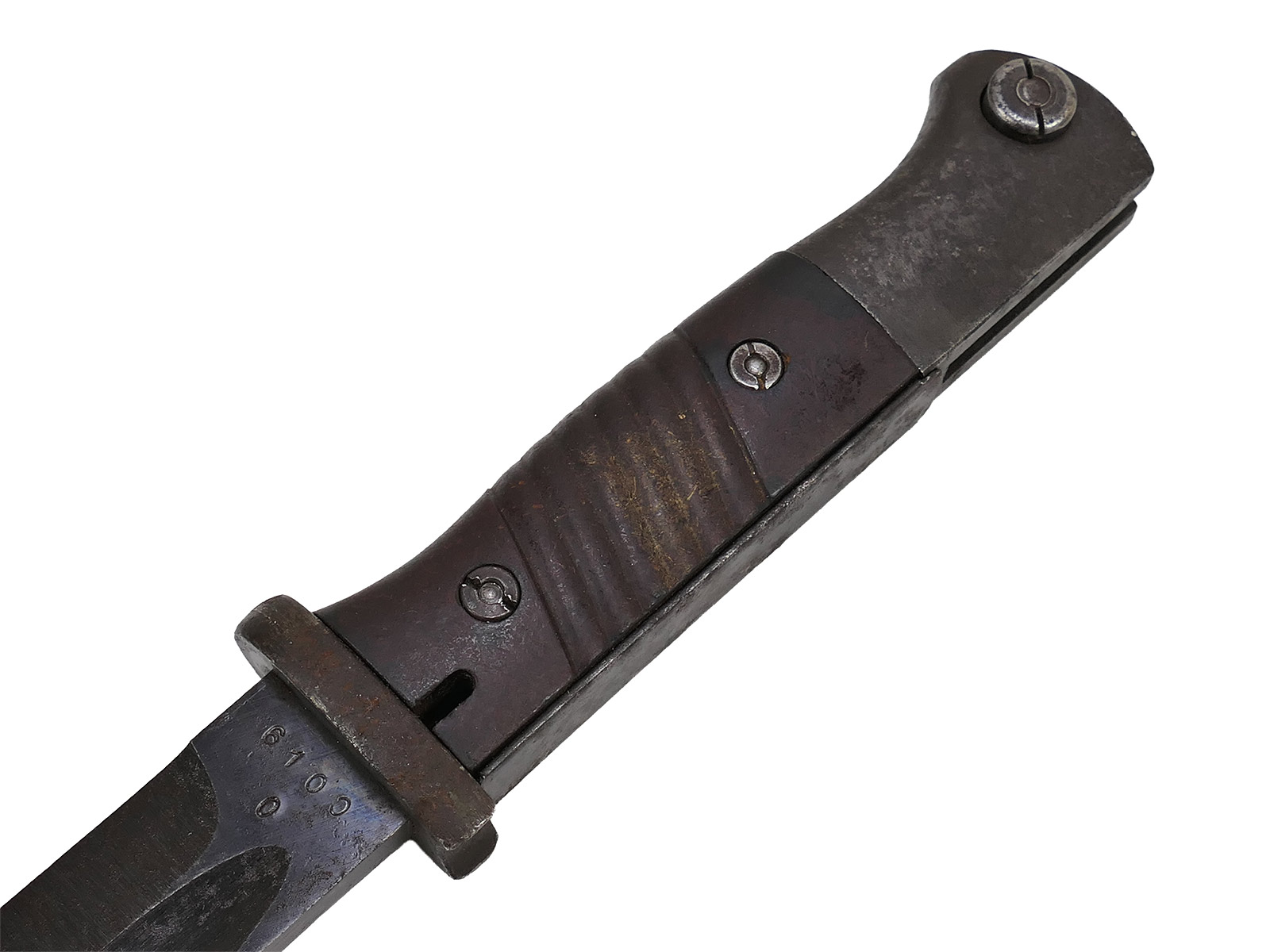 Wehrmacht M84/98 K98 bayonet / side-mounted bayonet – matching serial numbers, cof 44, battle-worn