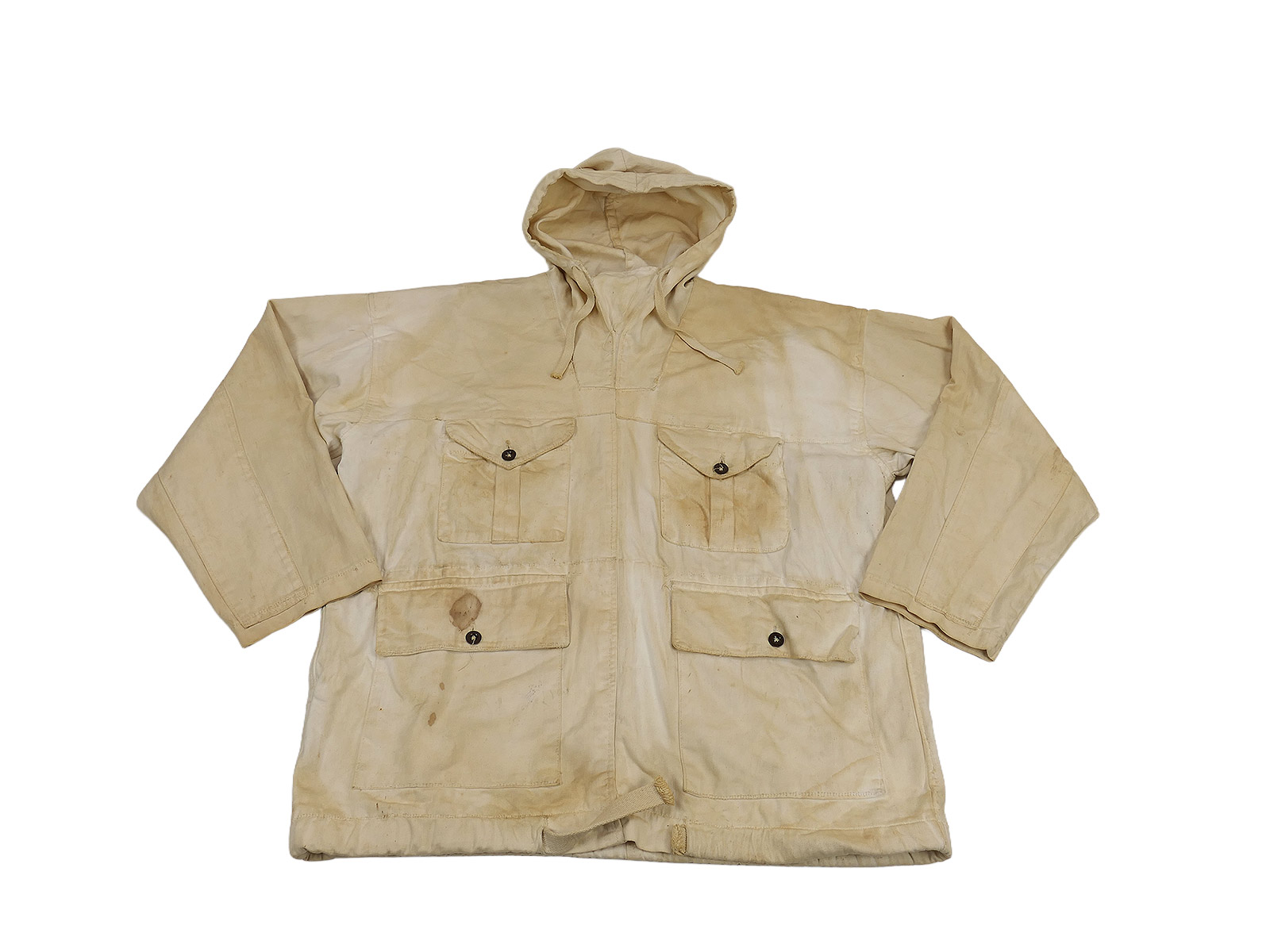 Original GB / US WW2 Suit Snow Smock 1942 Winter Slip Jacket ARDENNEN Size 3 Collection BATTLE WORN