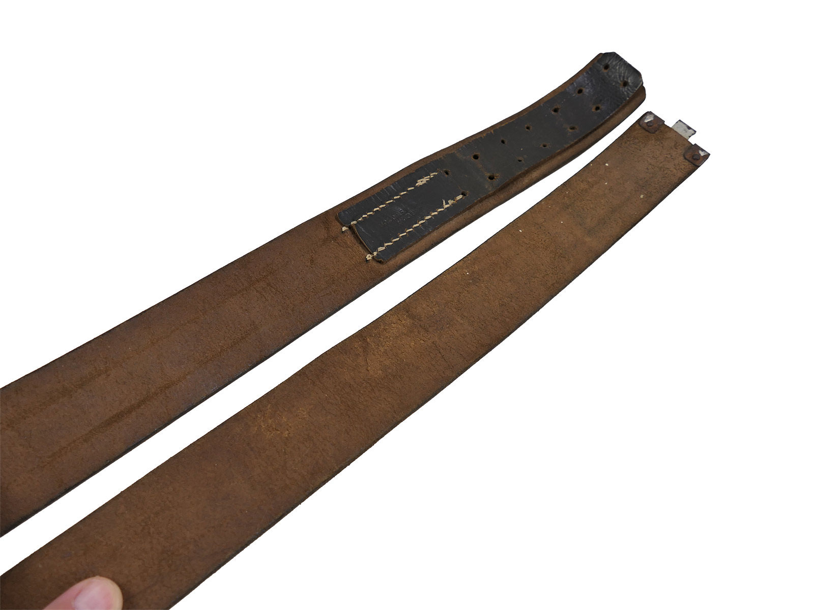 Vintage leather belt / belt strap, leather belt 104cm, COLLECTION BATTLE WORN