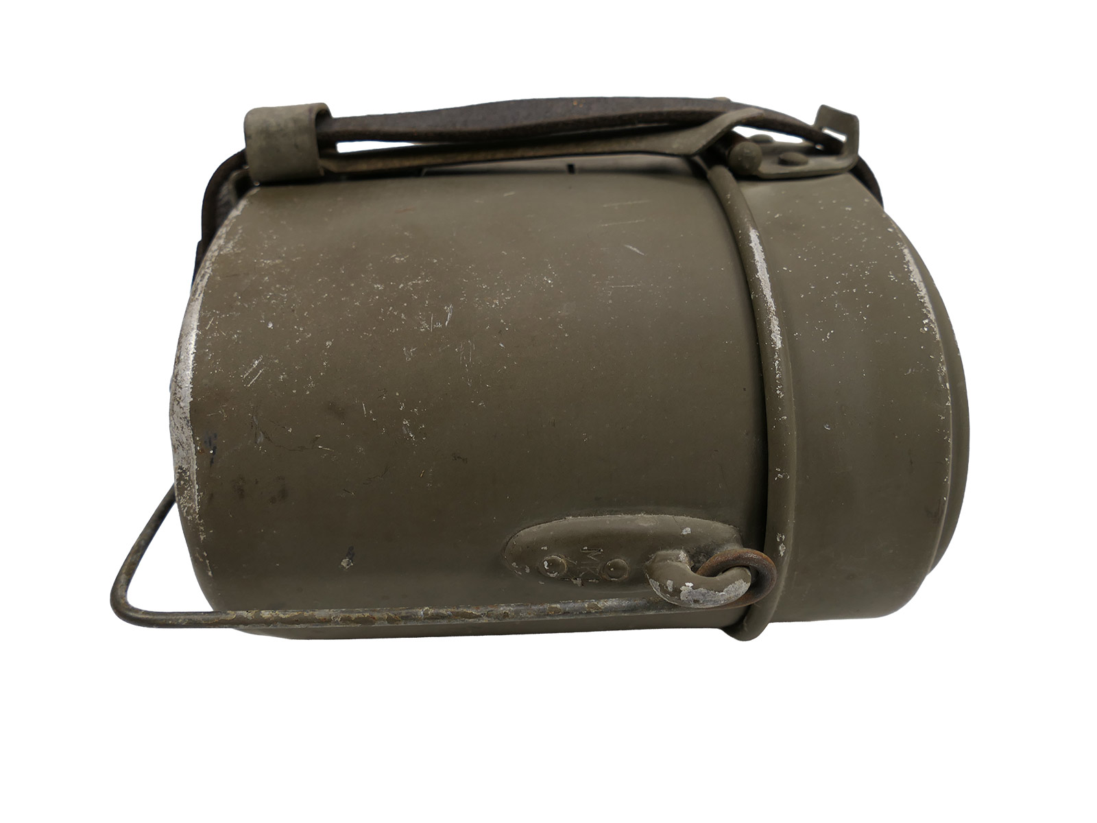 Wehrmacht cookware set, manufacturer MKL 41, with 95% of the original paintwork intact, complete with leather strap – COLLECTION