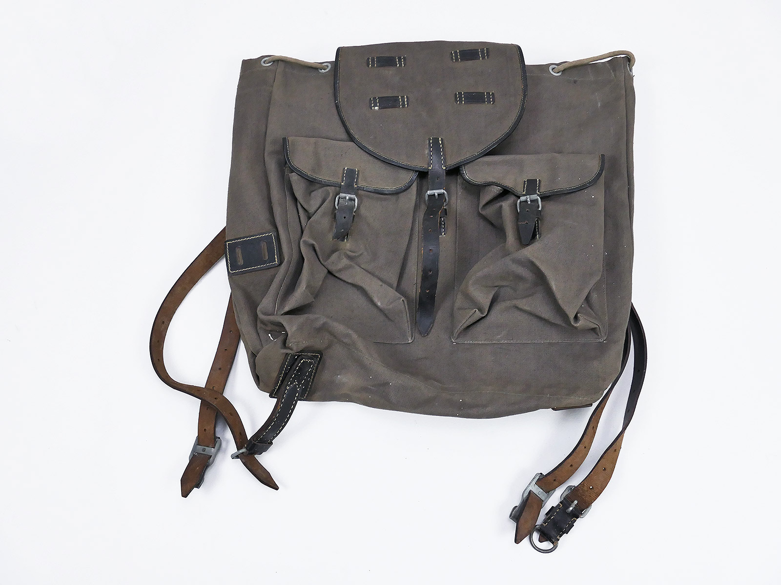 P1413147 #F Vintage backpack blue-grey type like Luftwaffe WW2