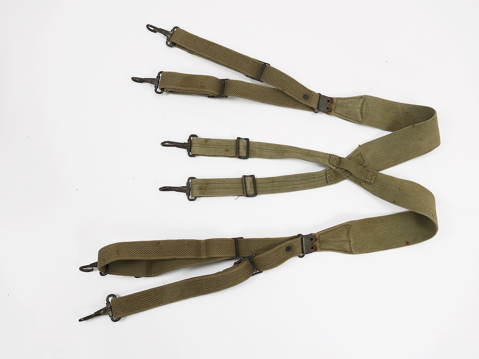 #12 ORIGINAL US ARMY WW2 Suspenders belt stretcher khaki 