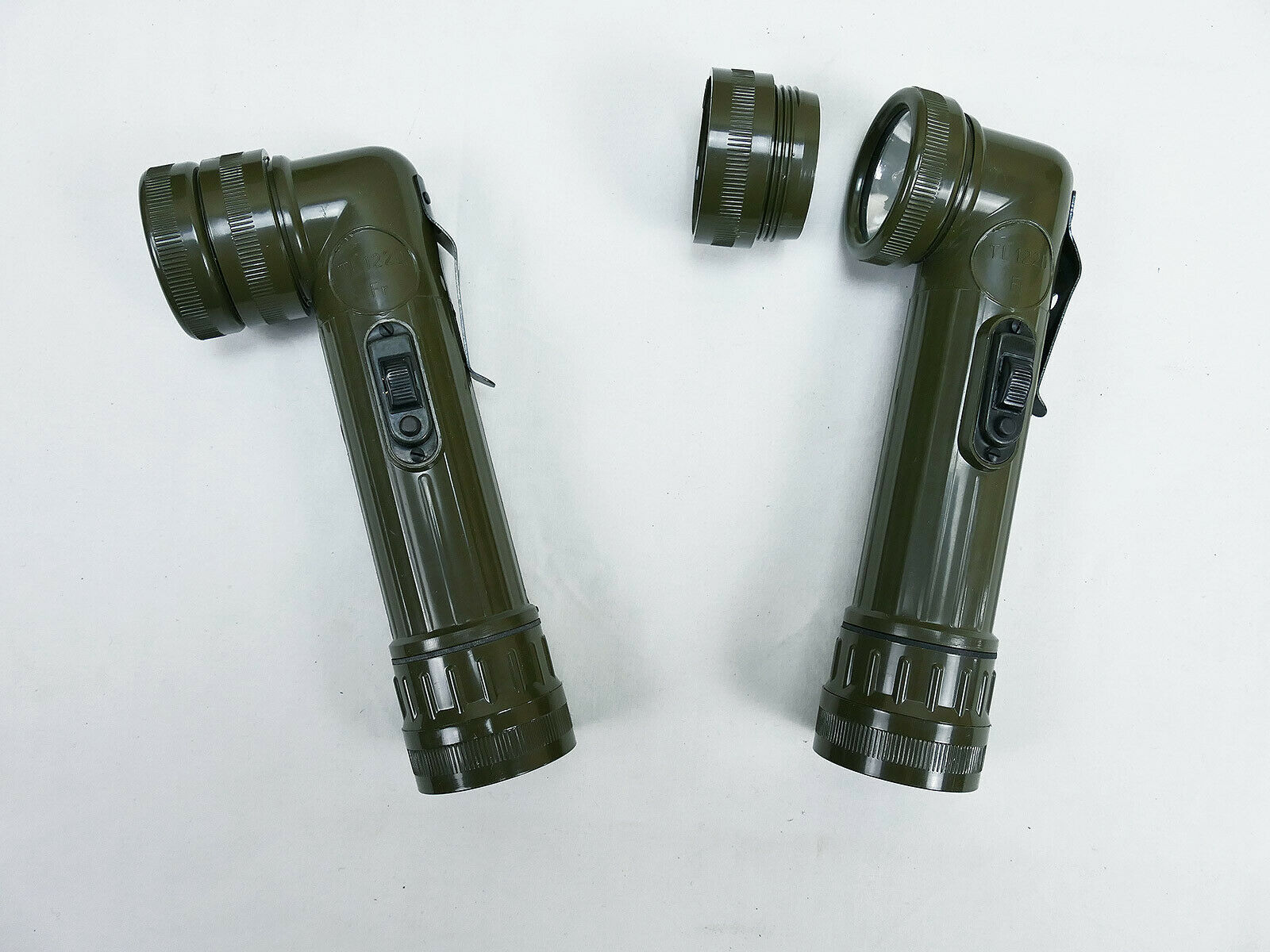 Flashlight angle lamp type US ARMY WW2 with filters + type Vietnam Korea Pacific