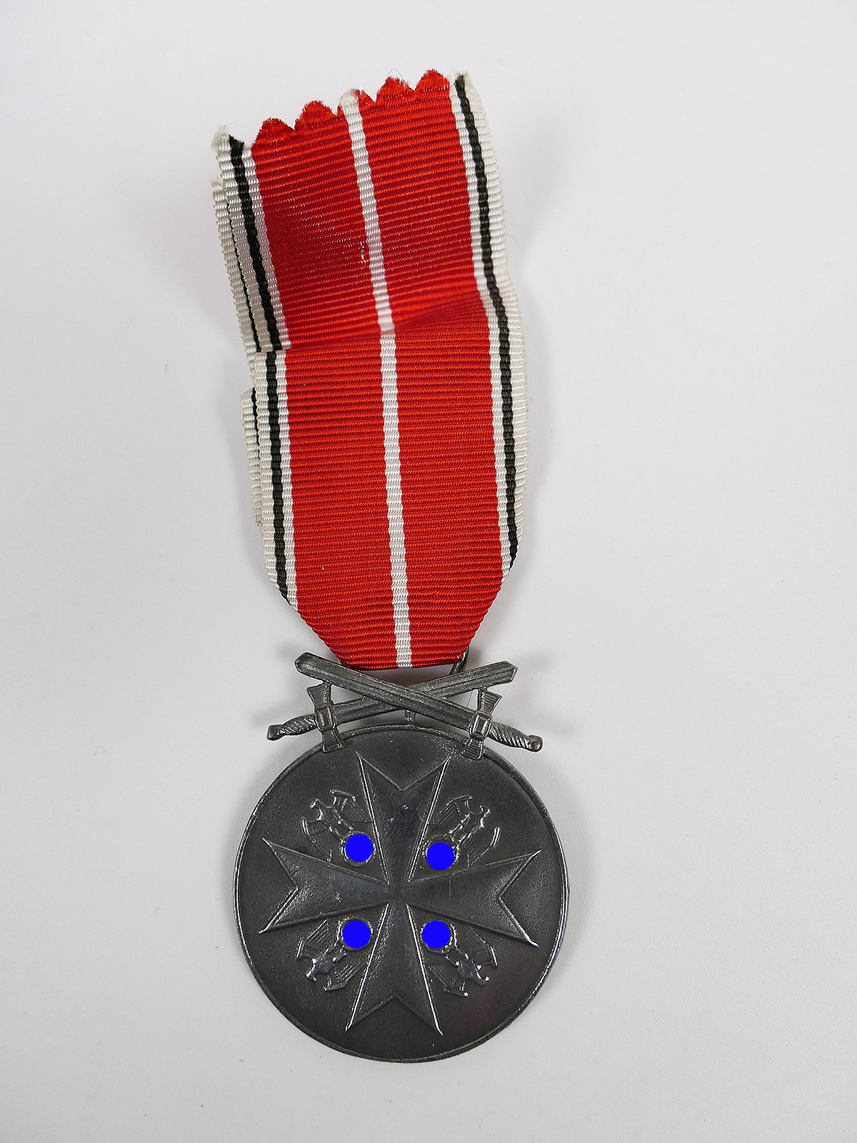 German Medal of Merit Silver with Swords Fraktur script on ribbon