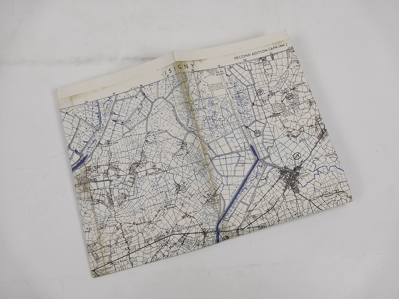 US Army WW2 Bigot Landing Map, Isigny Map, Map of the Normandy Landings, D-Day