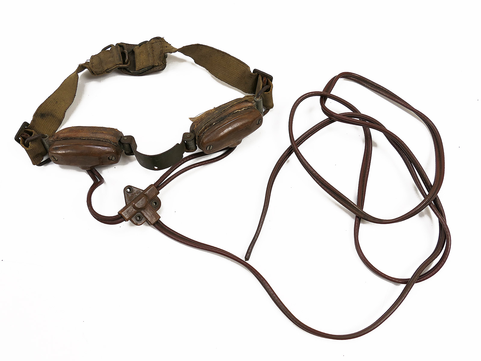 Original British Army WW2  M.T.L No. 2 Mk II Throat Microphone RAF Air Force / Navy BATTLE-WORN