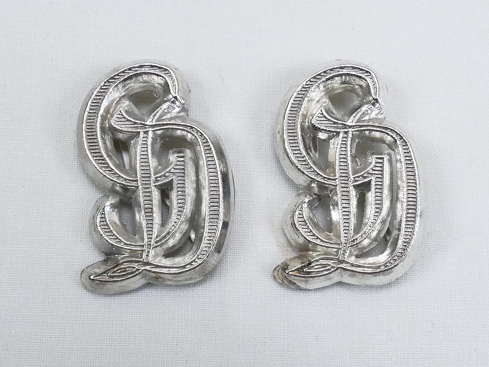 1x Pair Wehrmacht Epaulettes Overlays Silver Greater Germany / Groß Deutschland GD