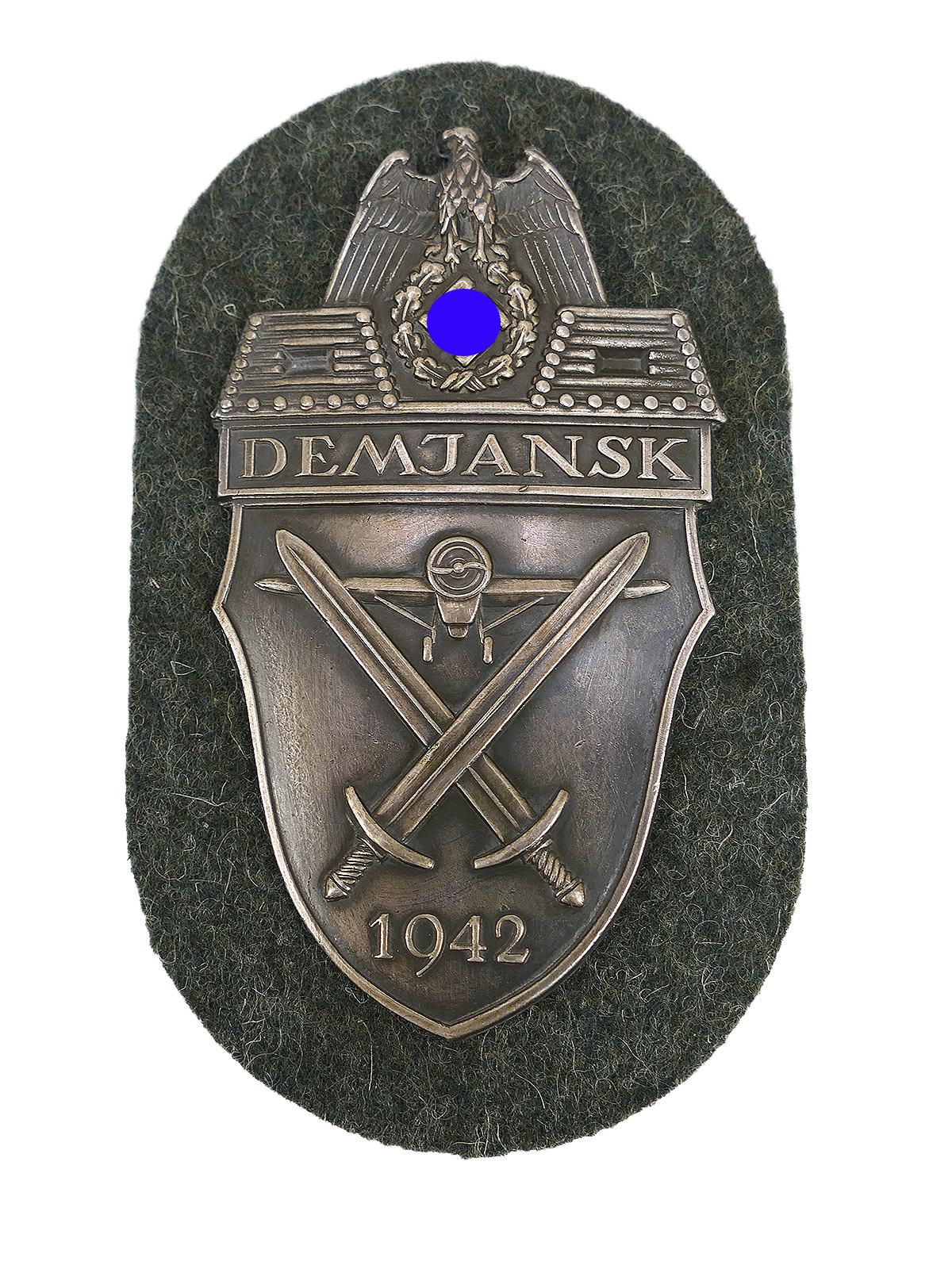 Wehrmacht sleeve badge, Demyansk 1942; Demyansk badge for field jacket