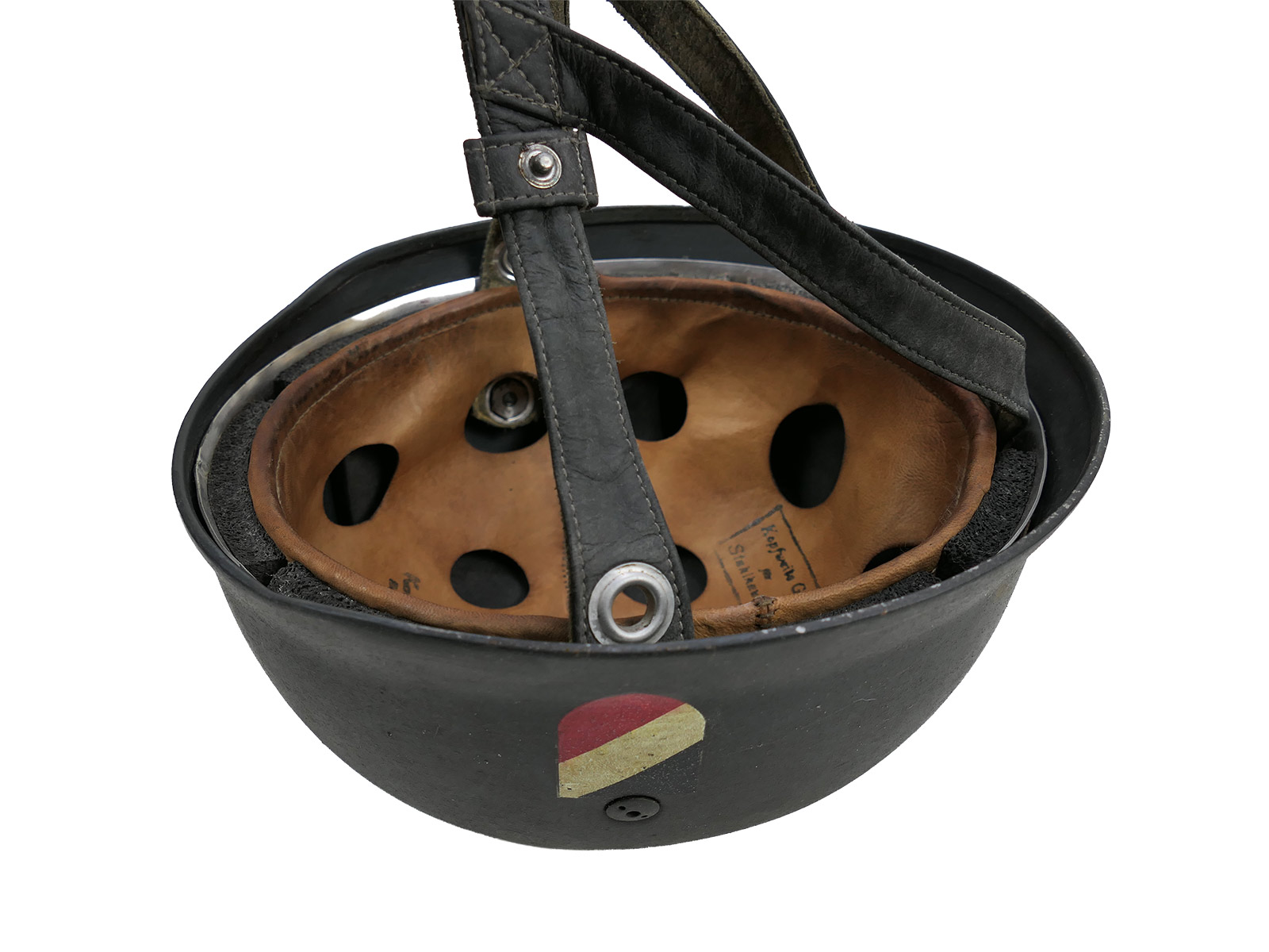 One-off item – Vintage camouflage paratrooper helmet, DD Stahlhelm M38, Luftwaffe paratrooper COLLECTION