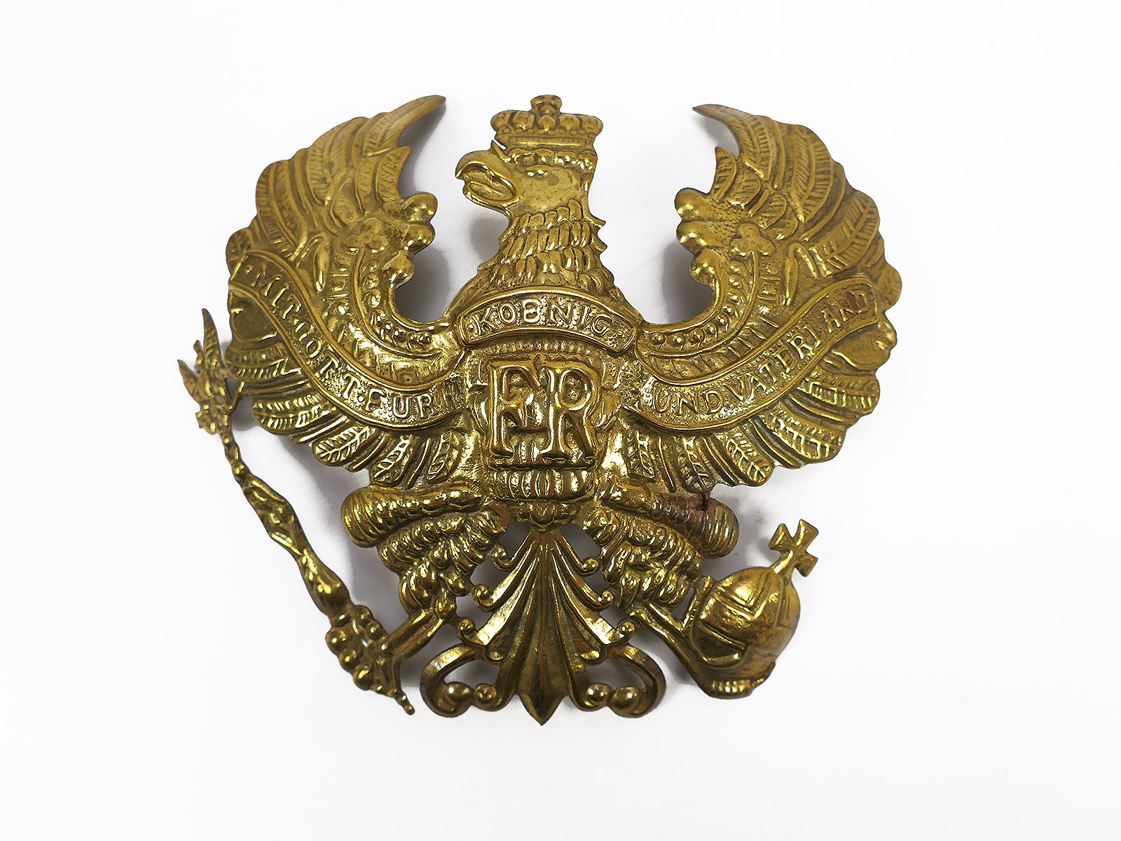 #E single piece brass eagle line eagle ornament helmet pickelhaube Prussia spare part large