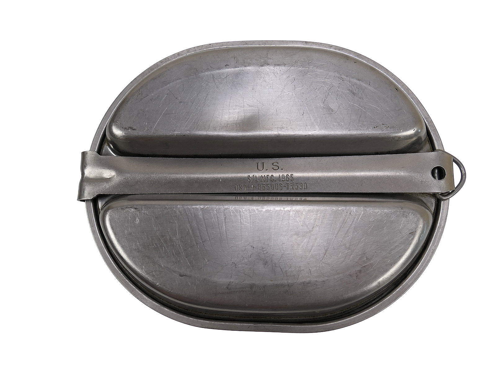 #14/ Original US Army mess kit, VIETNAM, 1960s, cookware, canteen (S/L), manufactured in 1965, collection, battle-worn
