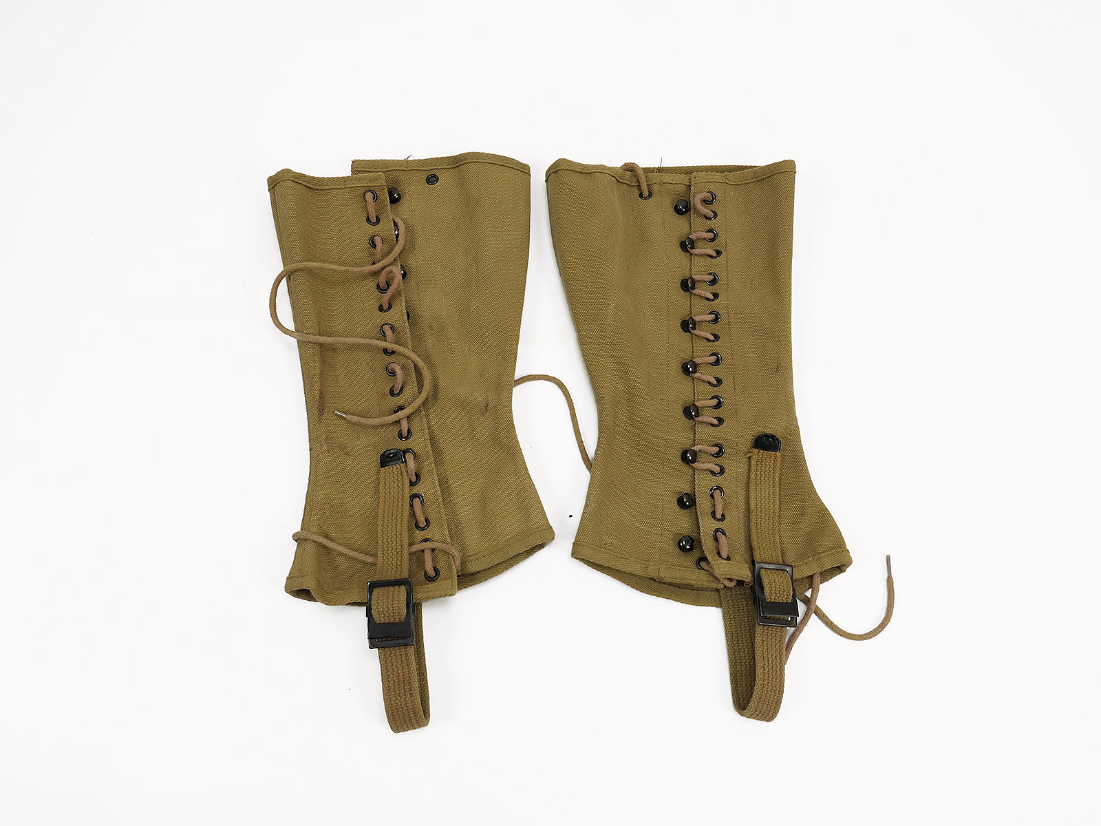 Single pair - WW2 US ARMY Gaiters M1938 Canvas Leggings M-1938 Gr.4R REPRO