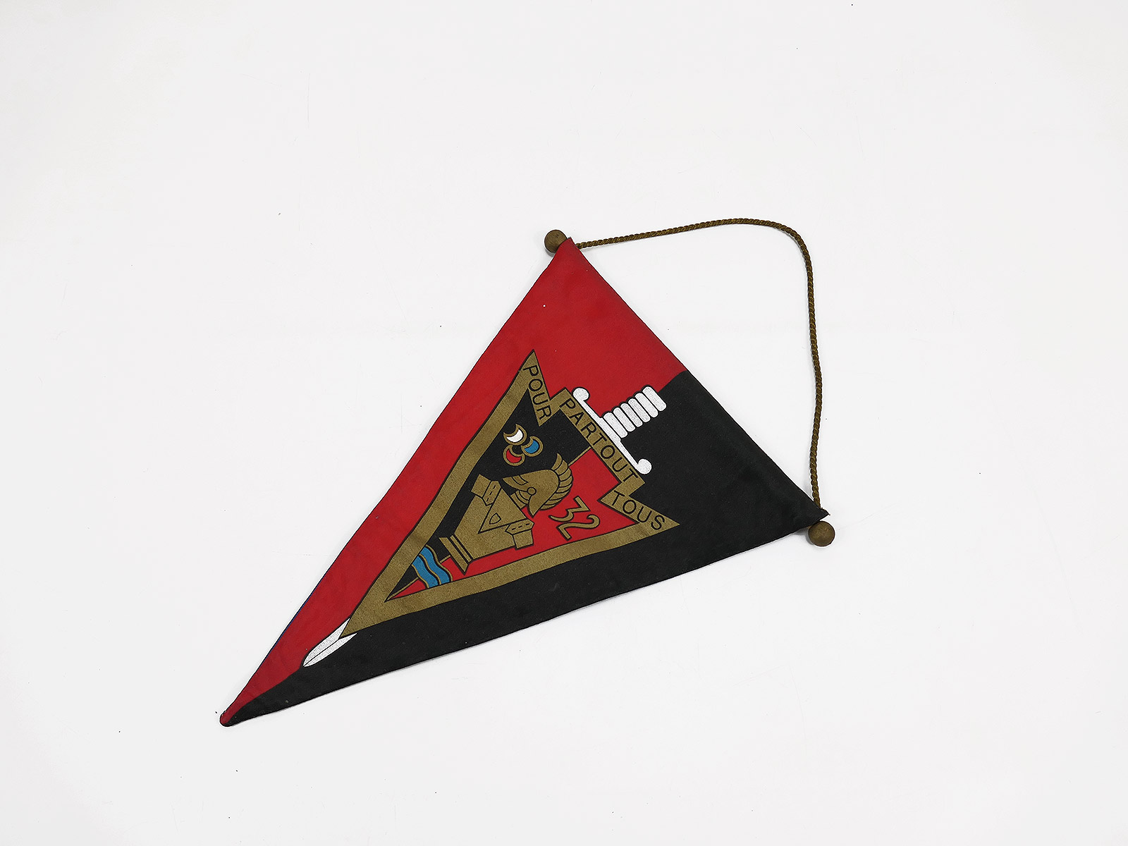 Erinnerungs Wimpel Abzeichen des 32. Pionierregiments der französischen Armee " Insigne du 32e Régiment du Génie "