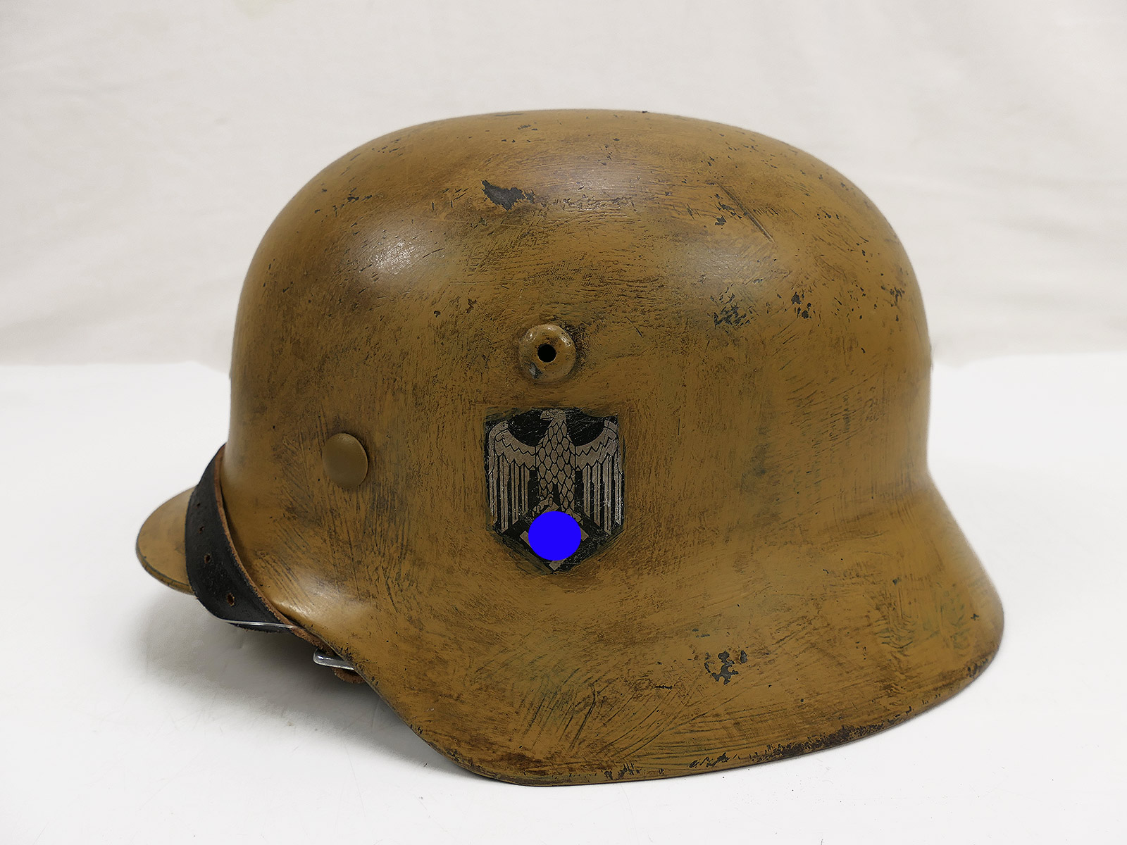 Wehrmacht DAK Afrika Korps steel helmet, TYPE M35, with helmet lining, size 58, tropical helmet, BATTLE-WORN