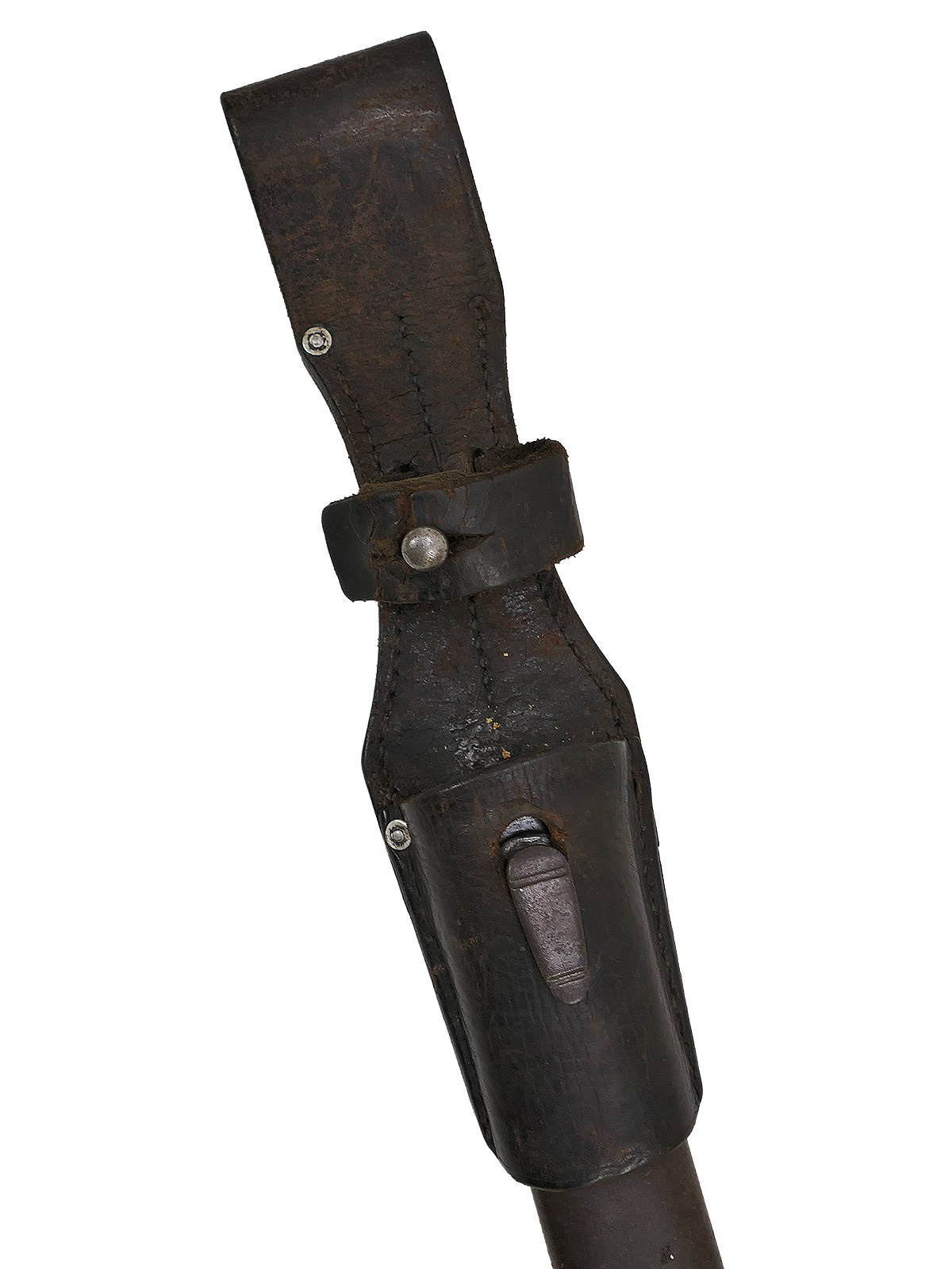 SET: Wehrmacht M84/98 bayonet for the K98 carbine / sidearm with scabbard + belt loop – BATTLE WORN