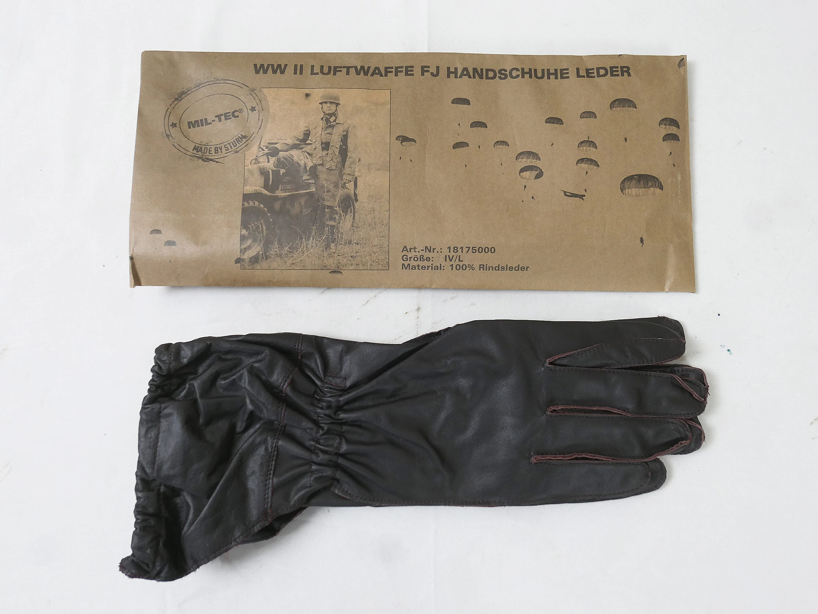 WW2 Wehrmacht LW Paratrooper Leather Gloves brown FJ Luftwaffe