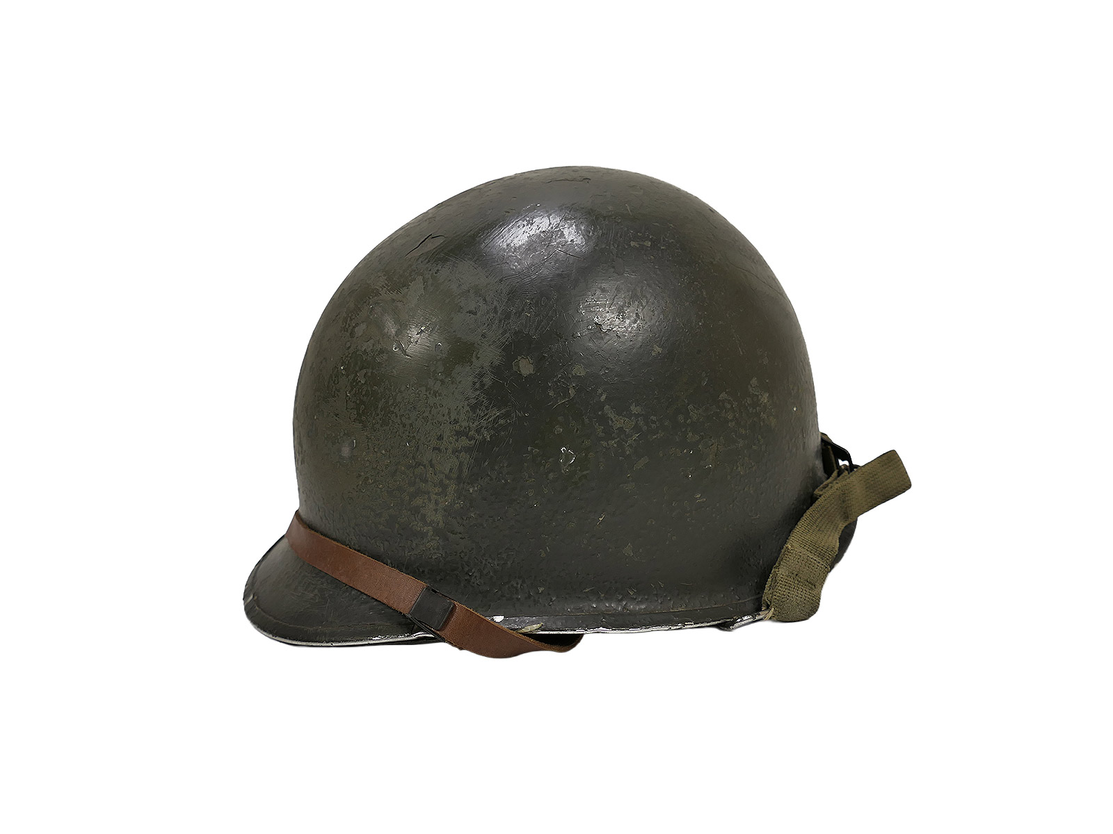 WW2 US ARMY M1 Swivel Bale Front Seam Helmet Steel Helmet with MSA Liner / Chinstrap