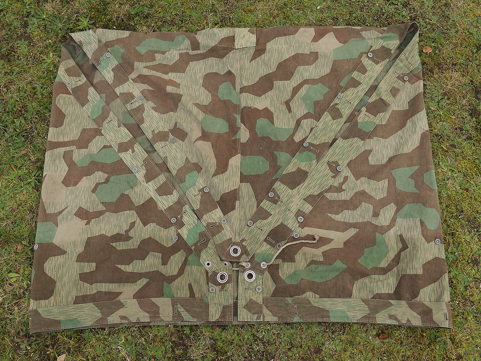 Original Wehrmacht M31 tent canvas, splinter camouflage, camouflage tent fabric – COLLECTION BATTLE WORN
