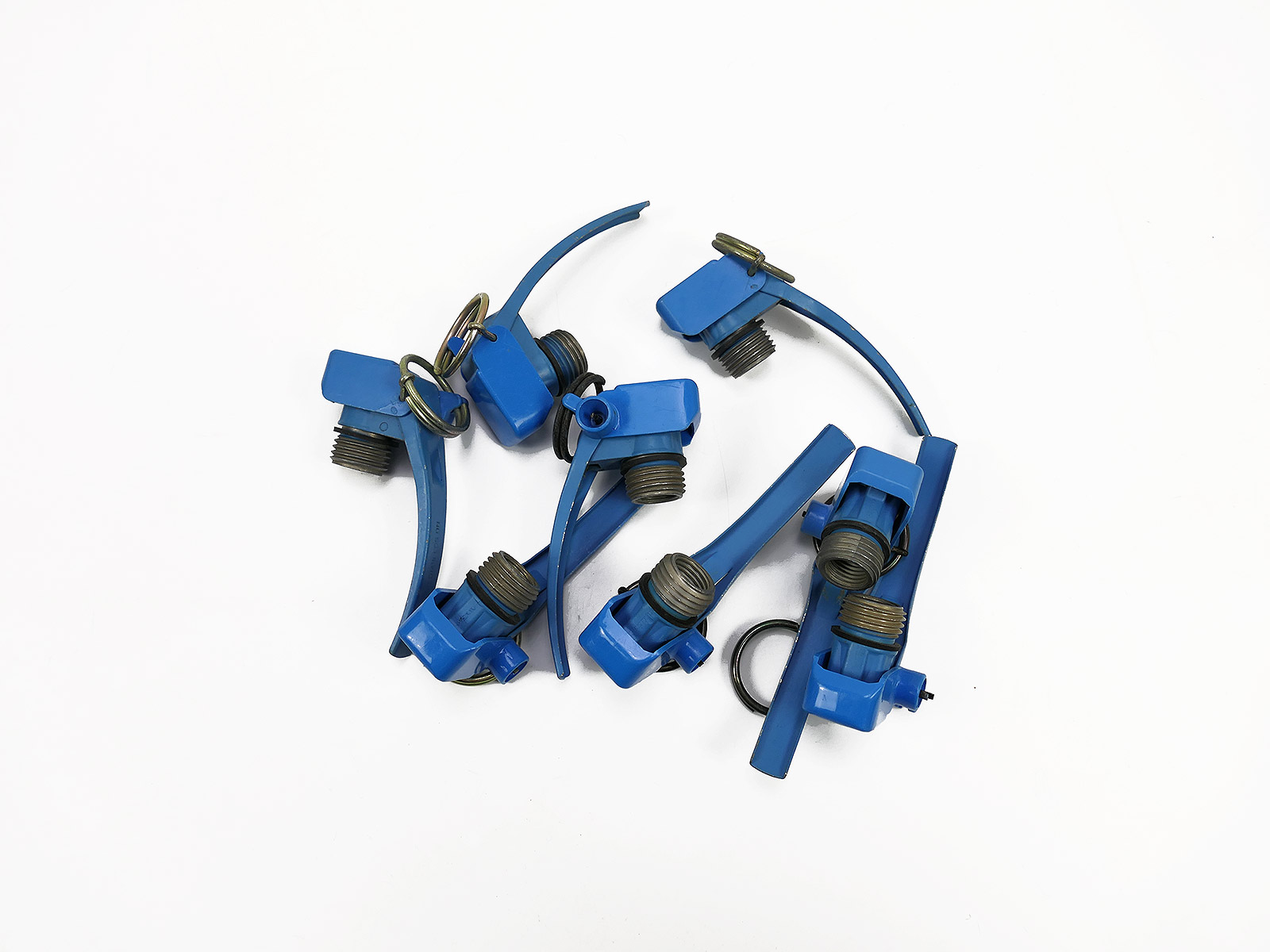 Set of 8 toggle levers with retaining pin / ring, DM58 training hand grenade, German Armed Forces