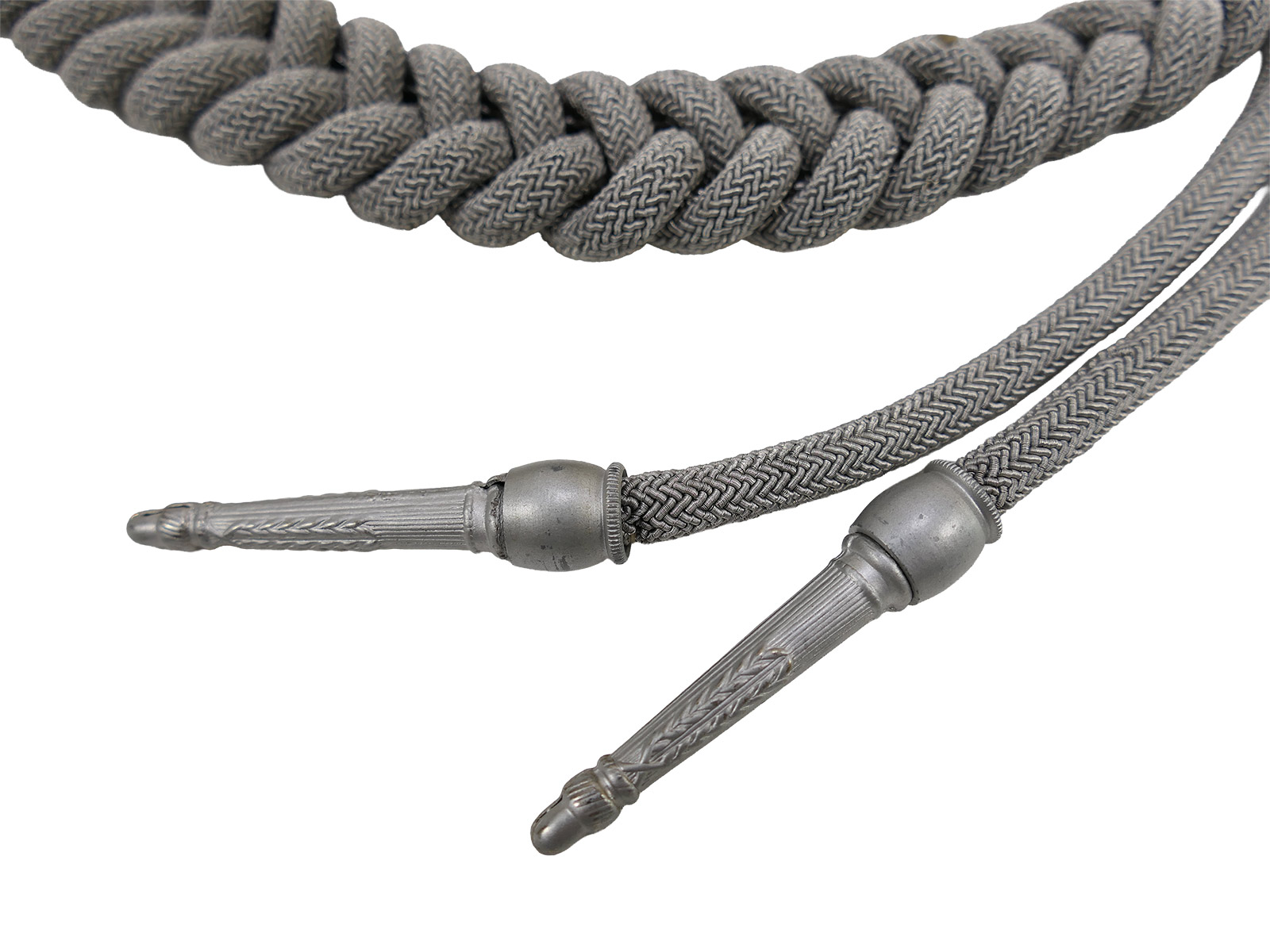 One-off item – Wehrmacht officer’s parade lanyard, ‘monkey swing’ adjutant’s lanyard – COLLECTION BATTLE WORN