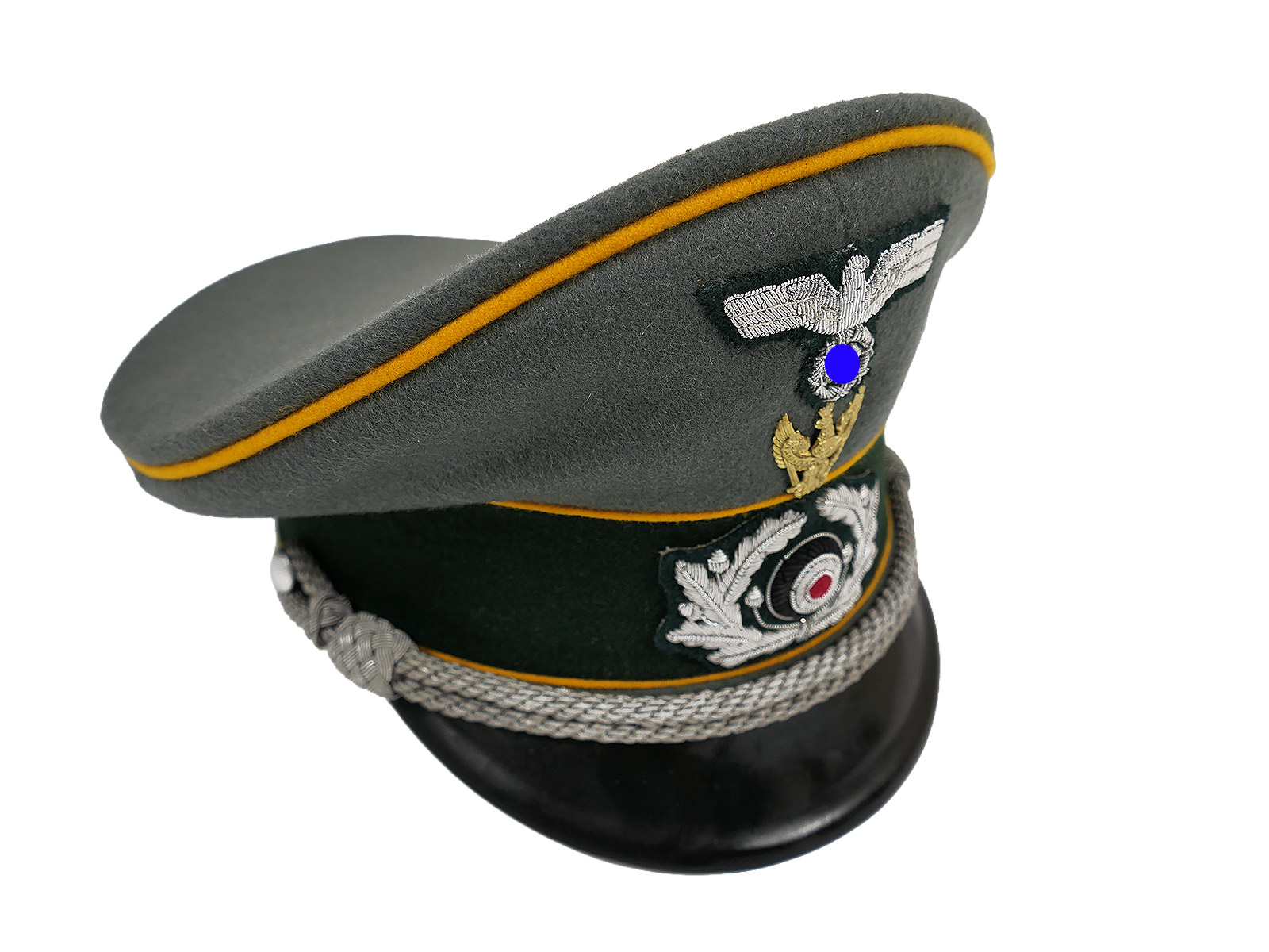 Wehrmacht peaked cap, Cavalry Regiment 6 officer’s cap with Schwedt eagle, size 56, premium museum-quality reproduction, COLLECTION