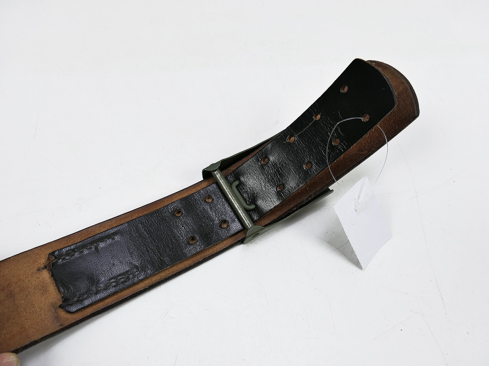 One-off WK1 Prussian belt / belt strap – leather belt, 110 cm, with ‘God be with us’ buckle