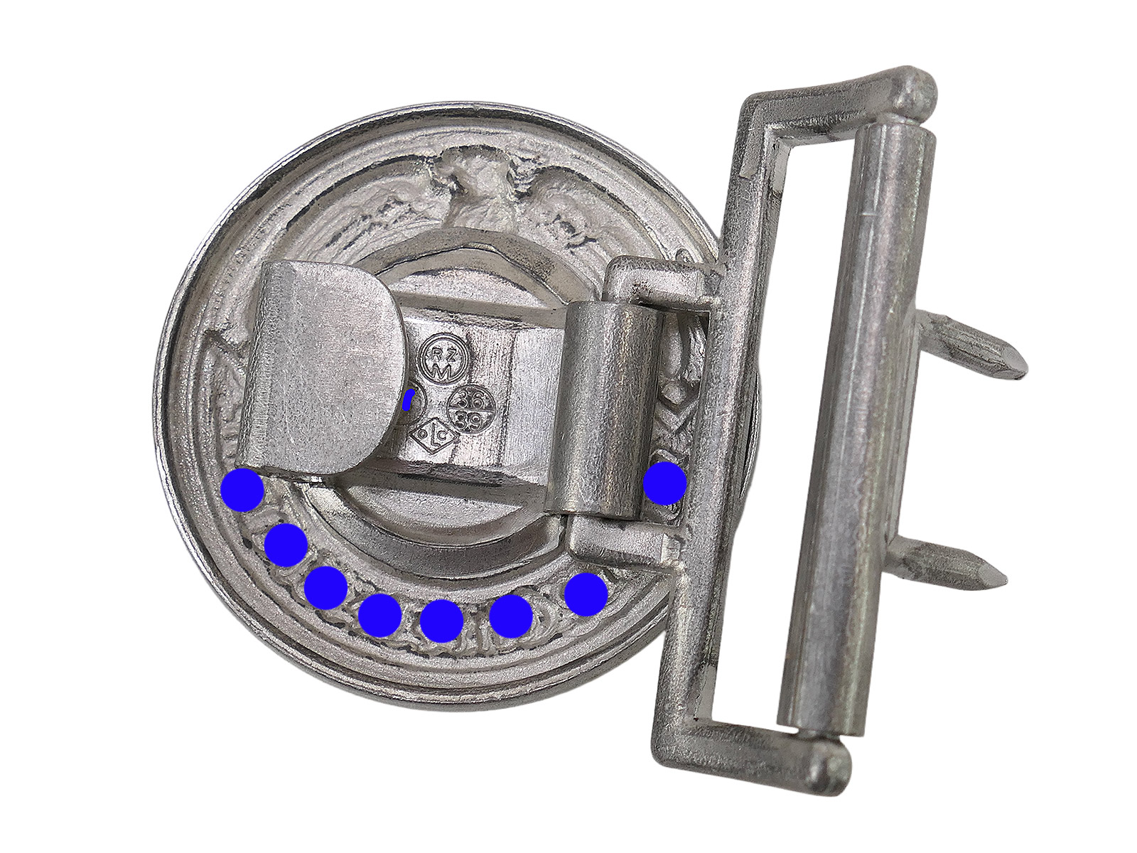 Waffen-SS Führer belt with belt buckle, 100 cm long, leather belt, officer’s Führer belt buckle, COLLECTION