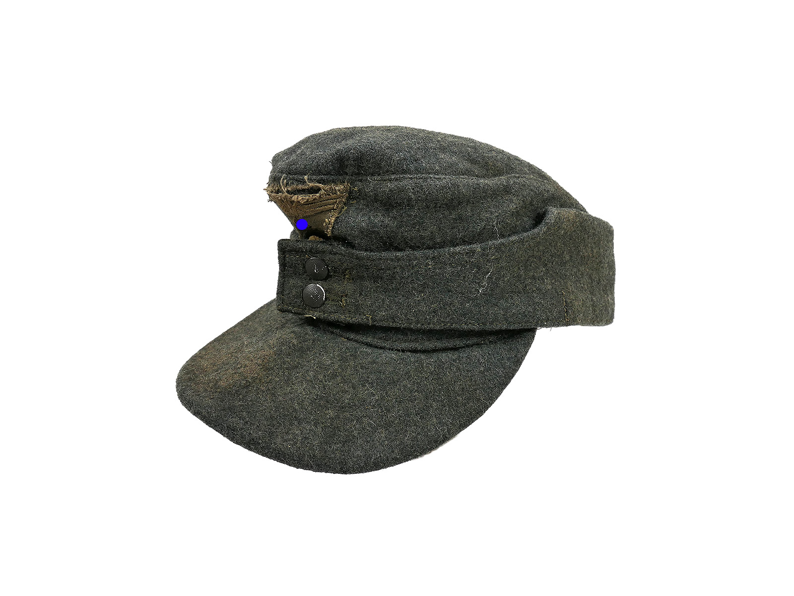 Antique M43 field cap, Wehrmacht, original Italian wool fabric / original trapezoid-shaped design, size 58