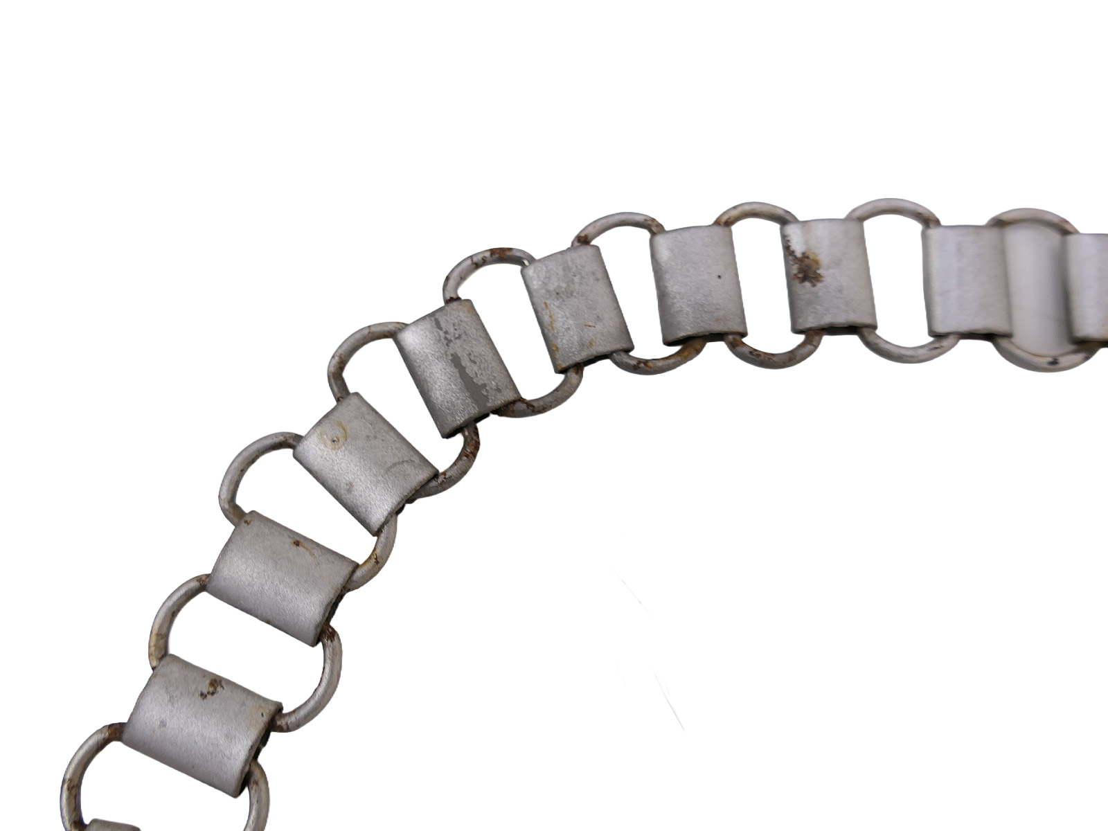 Wehrmacht ring-collar field gendarmerie collar badge (Army) with chain, from a collection being wound up