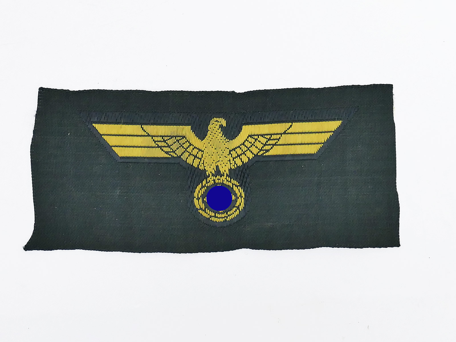 Original Kriegsmarine coastal artillery cap eagle woven on M36 ground field cap