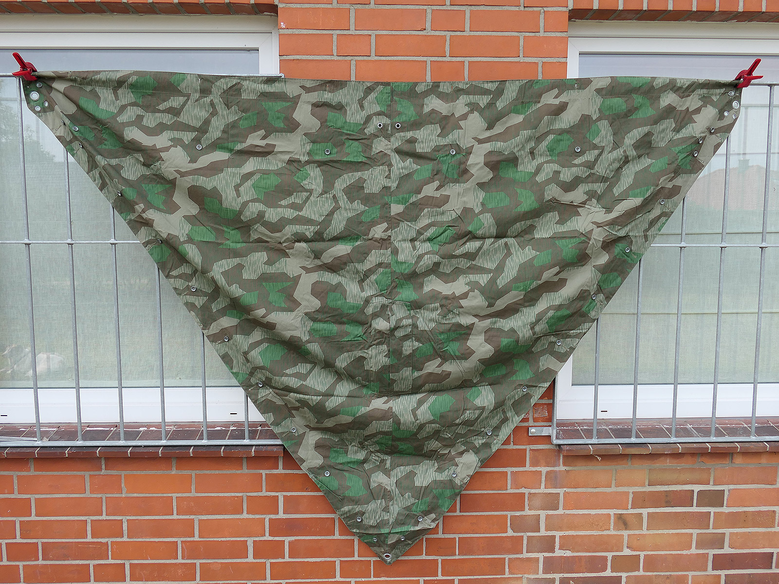 One-off Wehrmacht tent canvas, splinter camouflage, reproduction tent panel, splinter triangular tent panel, World War II