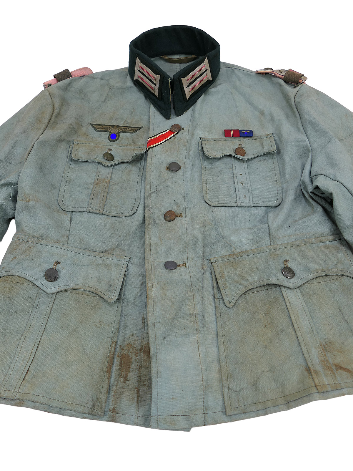 Wehrmacht M41 Officer’s Summer Field Jacket – Lieutenant’s Tank Destroyer Uniform – COLLECTION – BATTLE-WORN