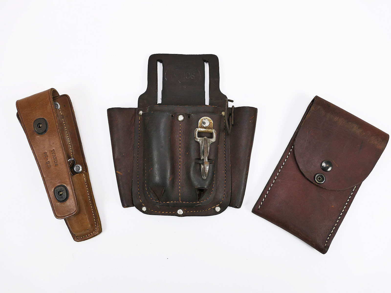 P1704545 4x US ARMY Engineer tool / leather bag / pouch / CS-34 / leather belt pouches