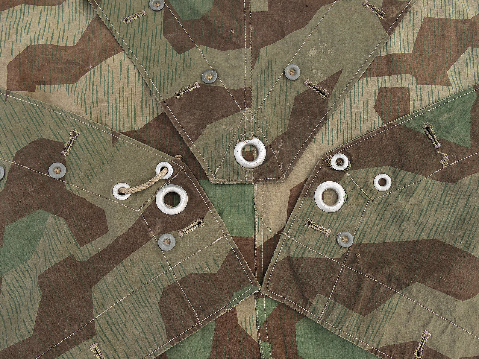 Original Wehrmacht M31 tent canvas, splinter camouflage, camouflage tent fabric – COLLECTION BATTLE WORN