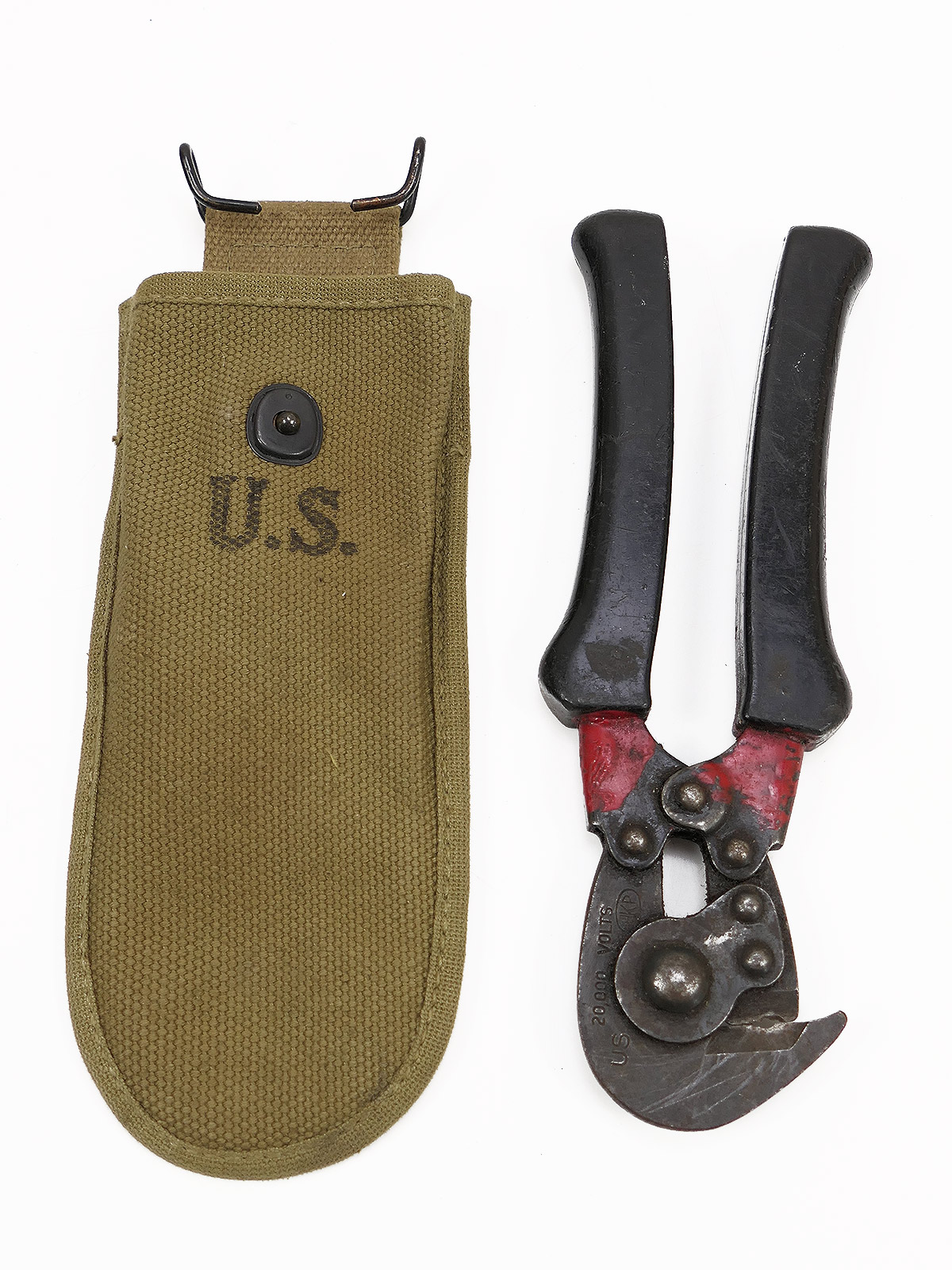 US Army WW2 Wire Cutter M-1938 Wire Cutters Cable Cutters Engineer’s Tool + Pouch 1942 COLLECTION Battle-worn