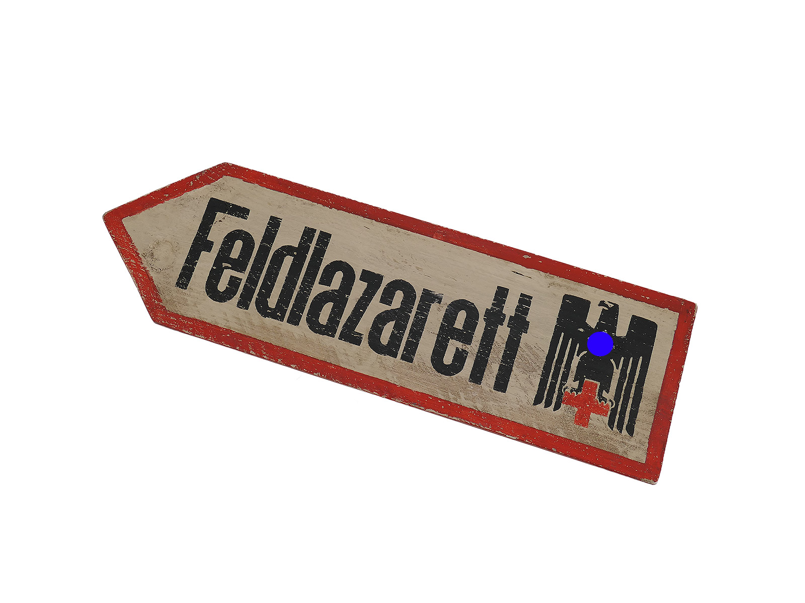 Wehrmacht Vintage Wooden Sign: "FELDLAZARETT" Battlefield Sign, 60 x 18 cm