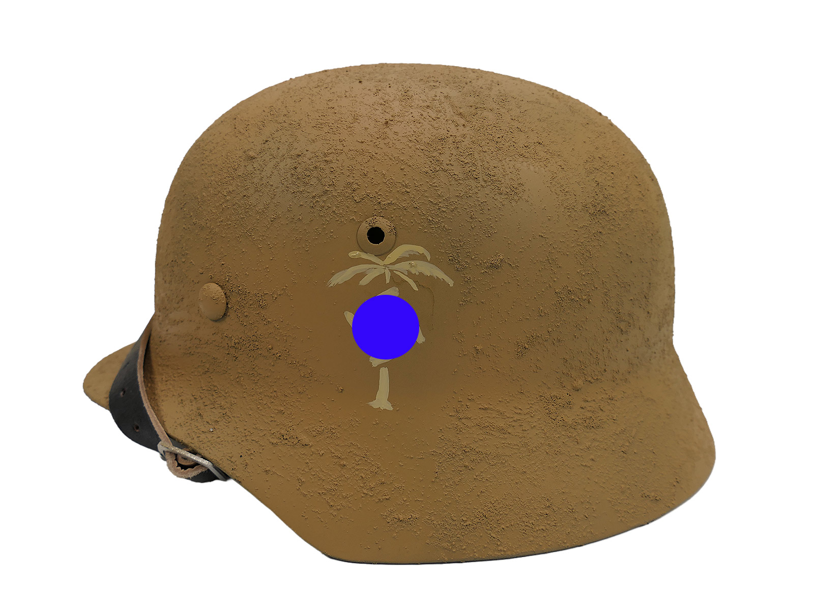 Wehrmacht Afrika Korps M35 and M40 steel helmet, PALME, HK, rough camouflage, camouflage helmet, size 60, DAK
