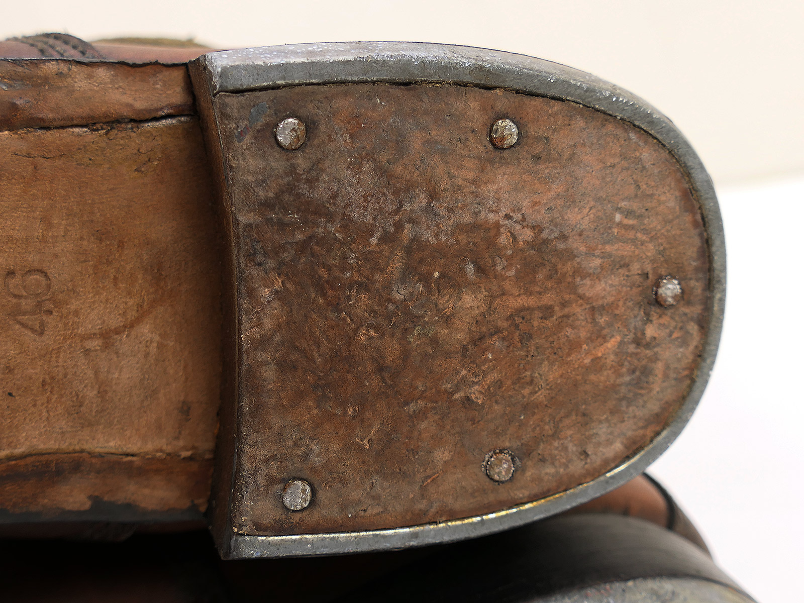 Single pair – Wehrmacht DAK high-top tropical boots, Afrika Korps boots, size 46, COLLECTION BATTLE WORN