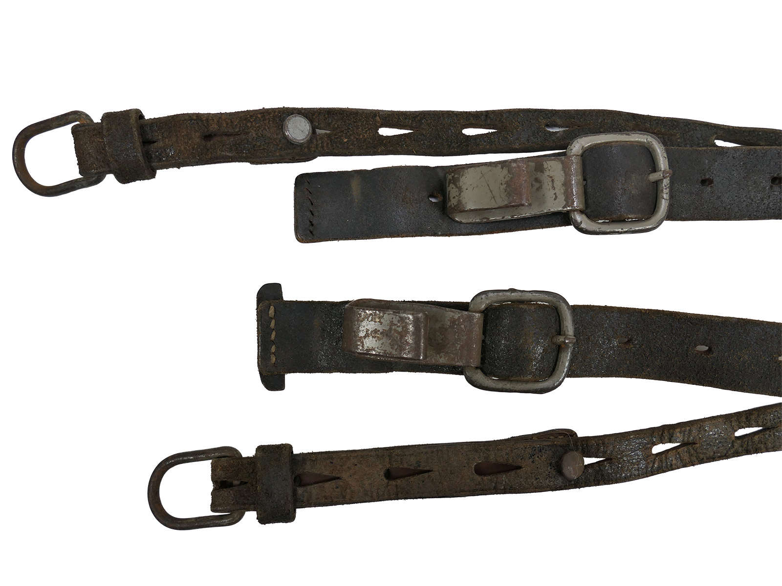 One-off item – Original Wehrmacht Y-strap leather belt carrier by Franz Brehme, 1942. Top condition!  COLLECTION