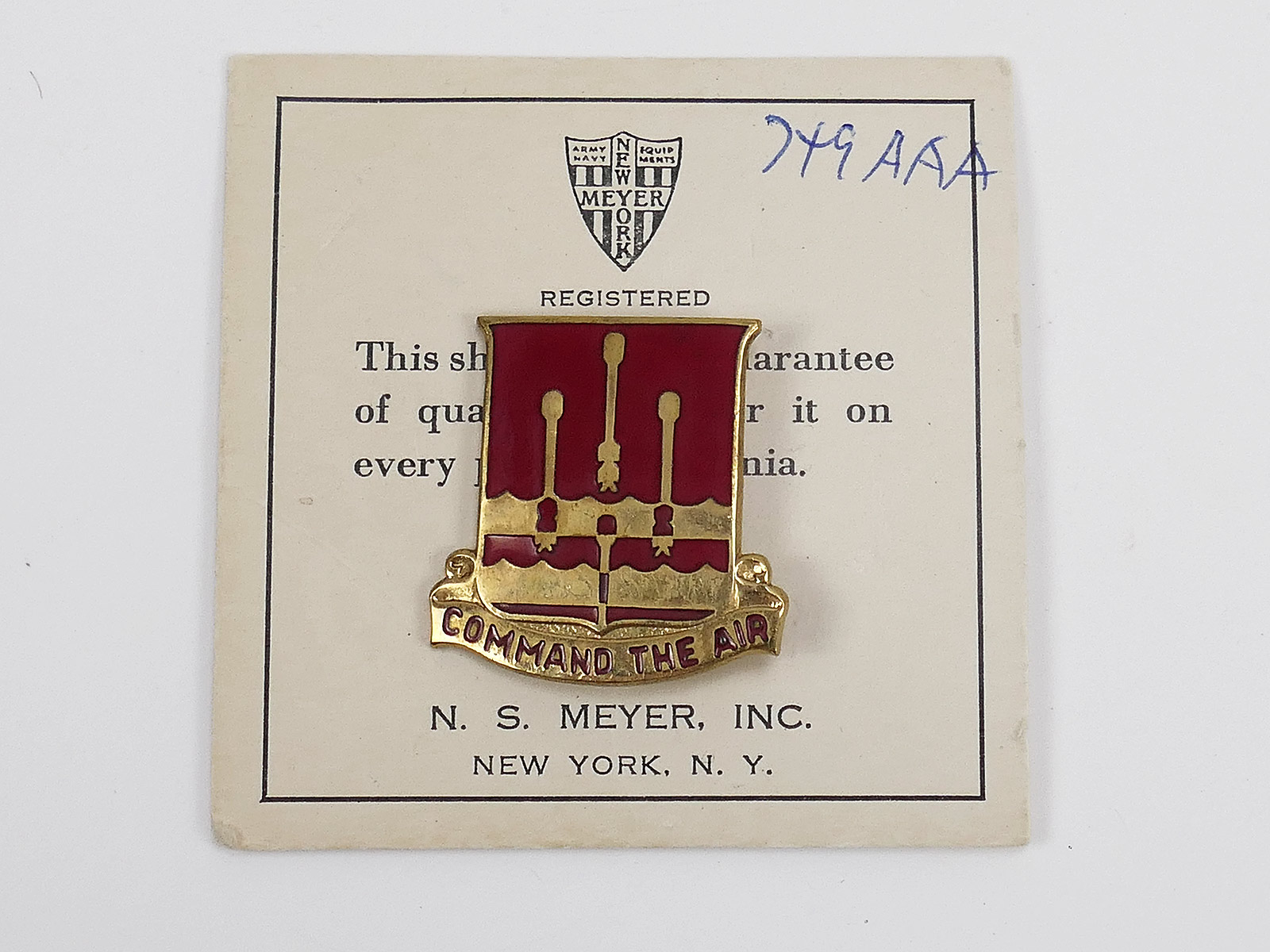 #B US WW2 Military Unit Crest Insignia 749th Anti Aircraft Artillery BN DUI Pin Medal Badge Badge