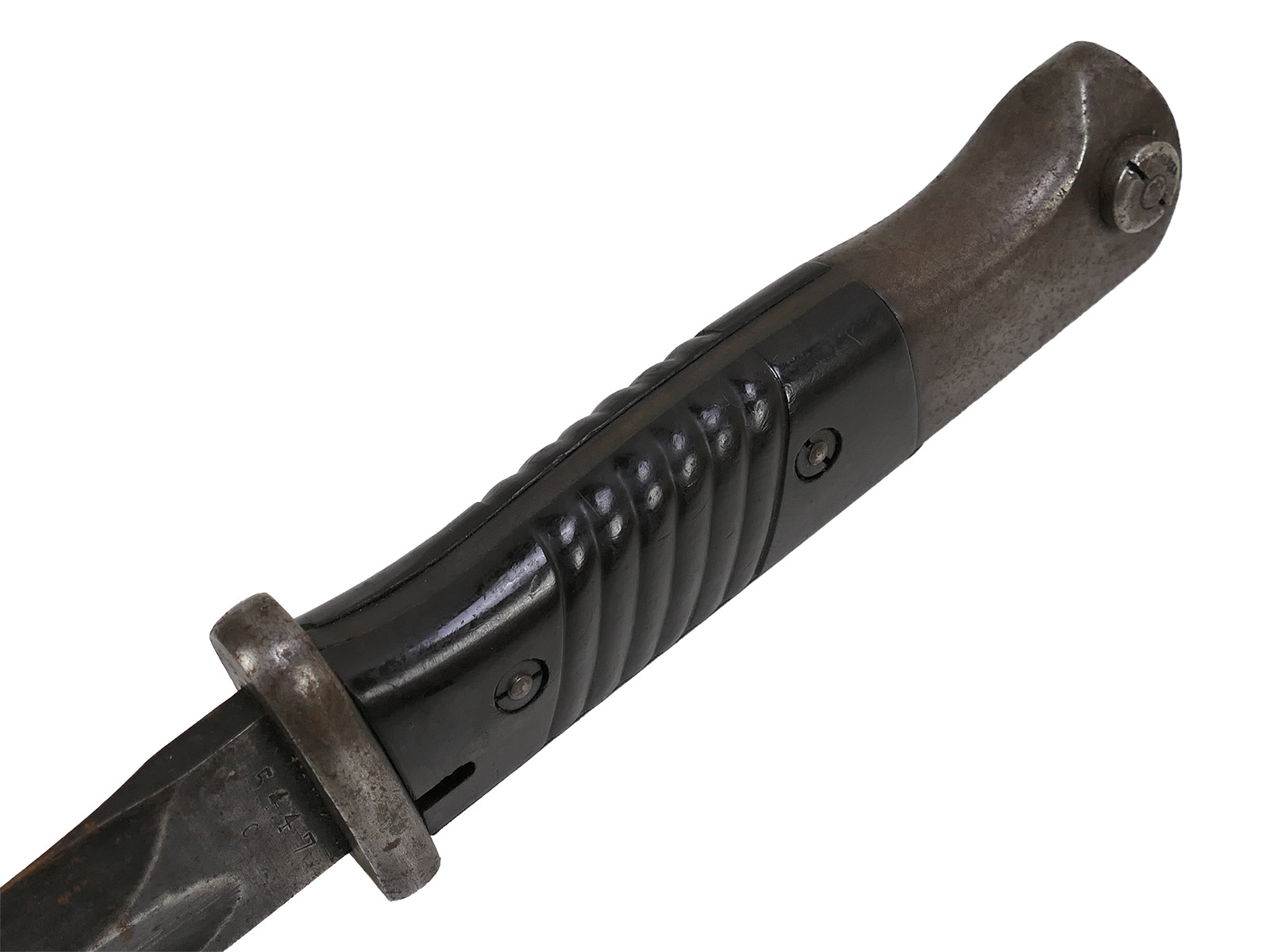 Wehrmacht M84/98 bayonet by Jos Corts, 1940 K98 carbine / fixed bayonet with scabbard, BATTLE-WORN